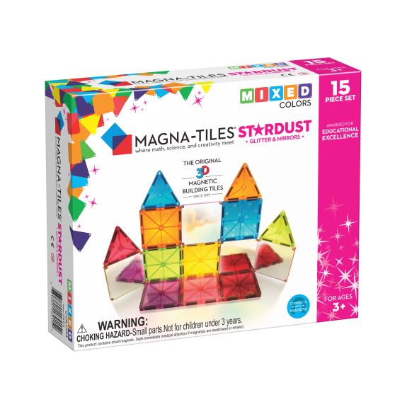 Magna-Tiles Magnetisk Legetøj – Star Dust Glimmer 15 Dele