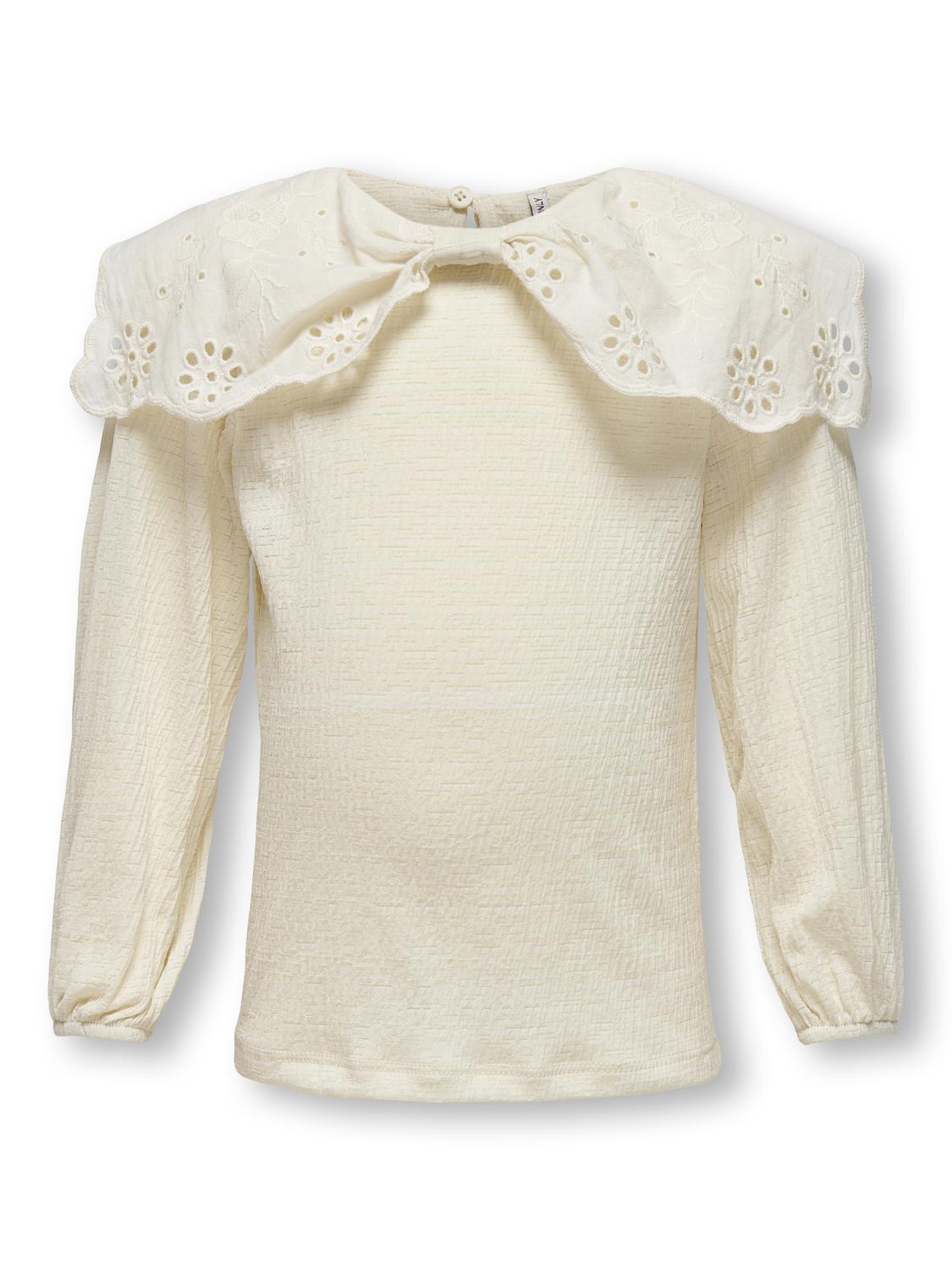 Only Mini Sia Pella Top - Bluse med Sløjfe i Birch
