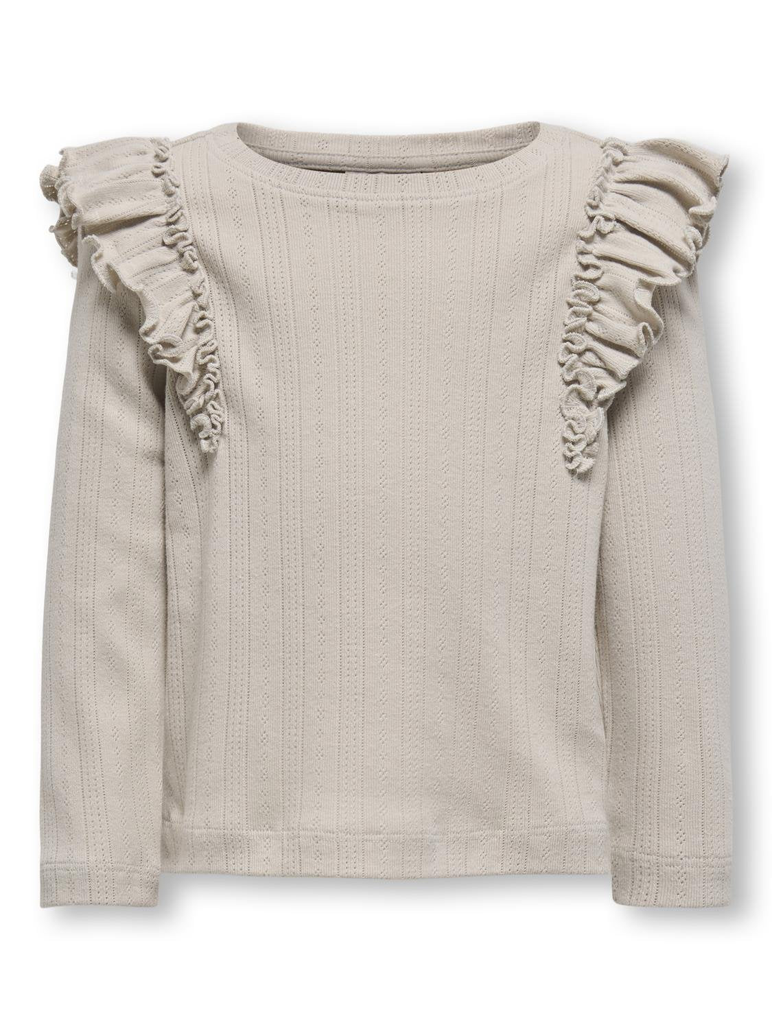 Only Mini Alice Life Flæsebluse - Sølvgrå Tilbud!