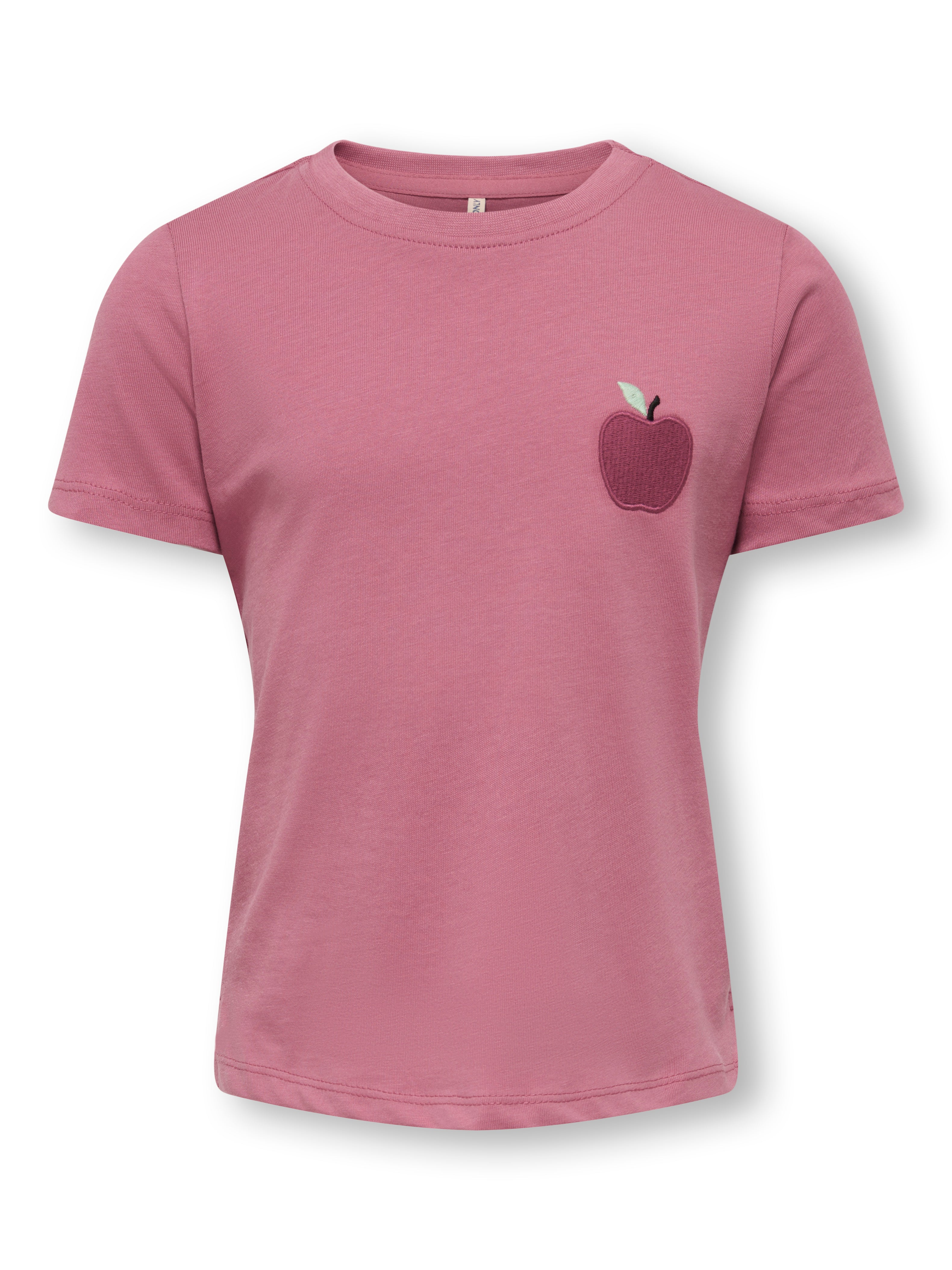 Only Mini Candy Life T-shirt med Æbleprint - Heather Rose