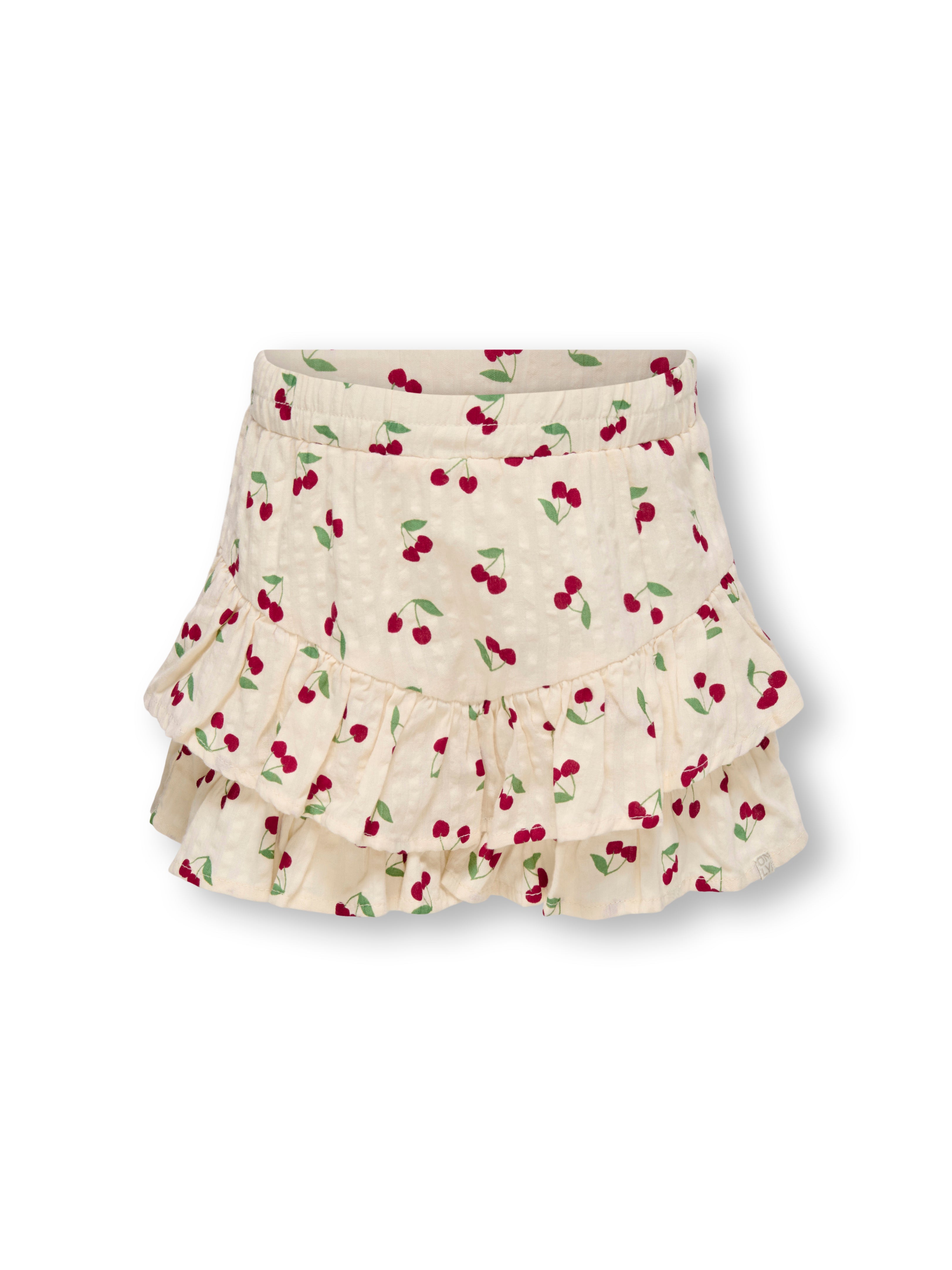 Only Mini Cerise Frill Shorts - Legende Børneshorts i Hvidgrå