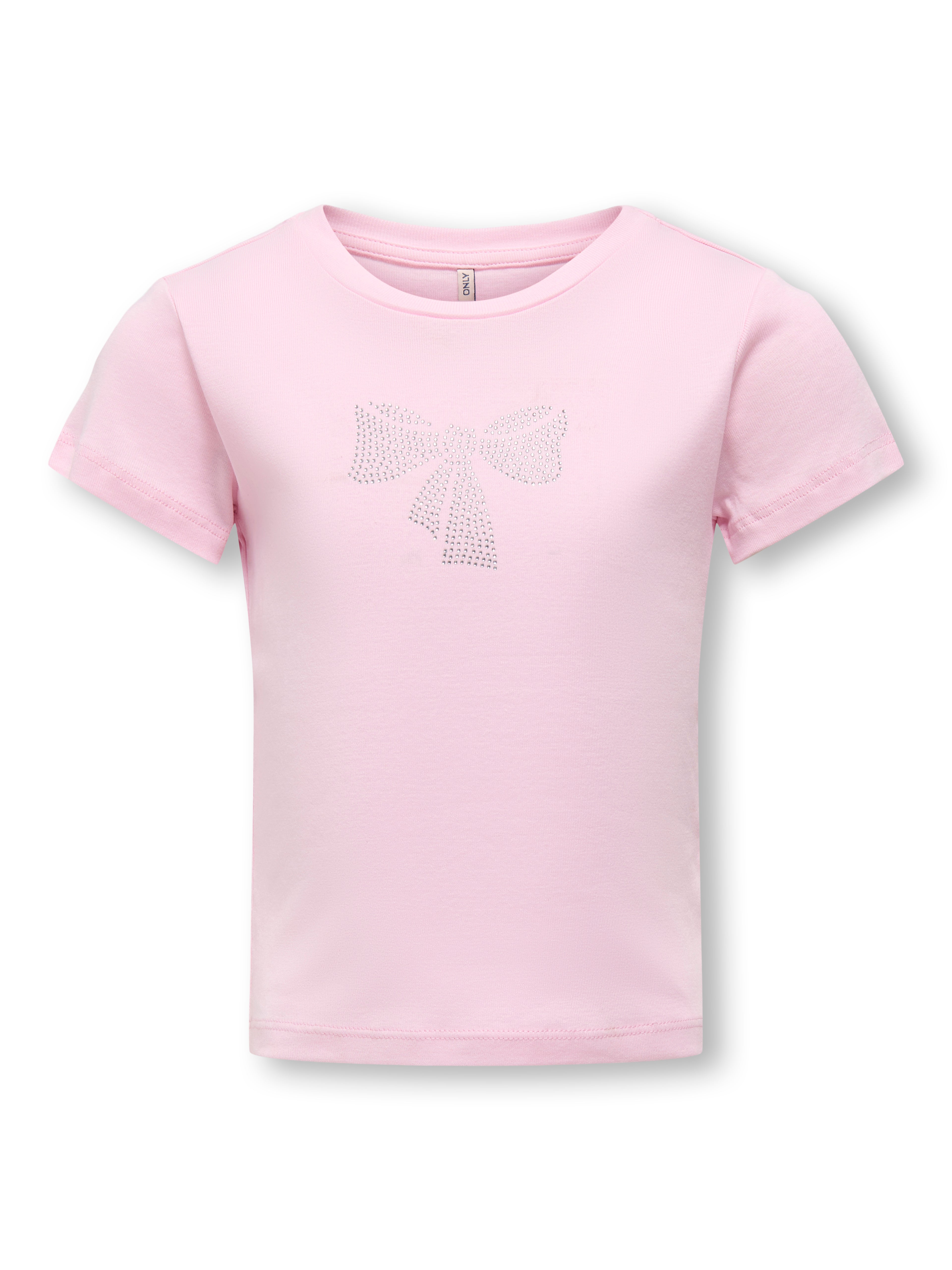 Only Mini Kira Life T-shirt med Glitrende Sløjfe