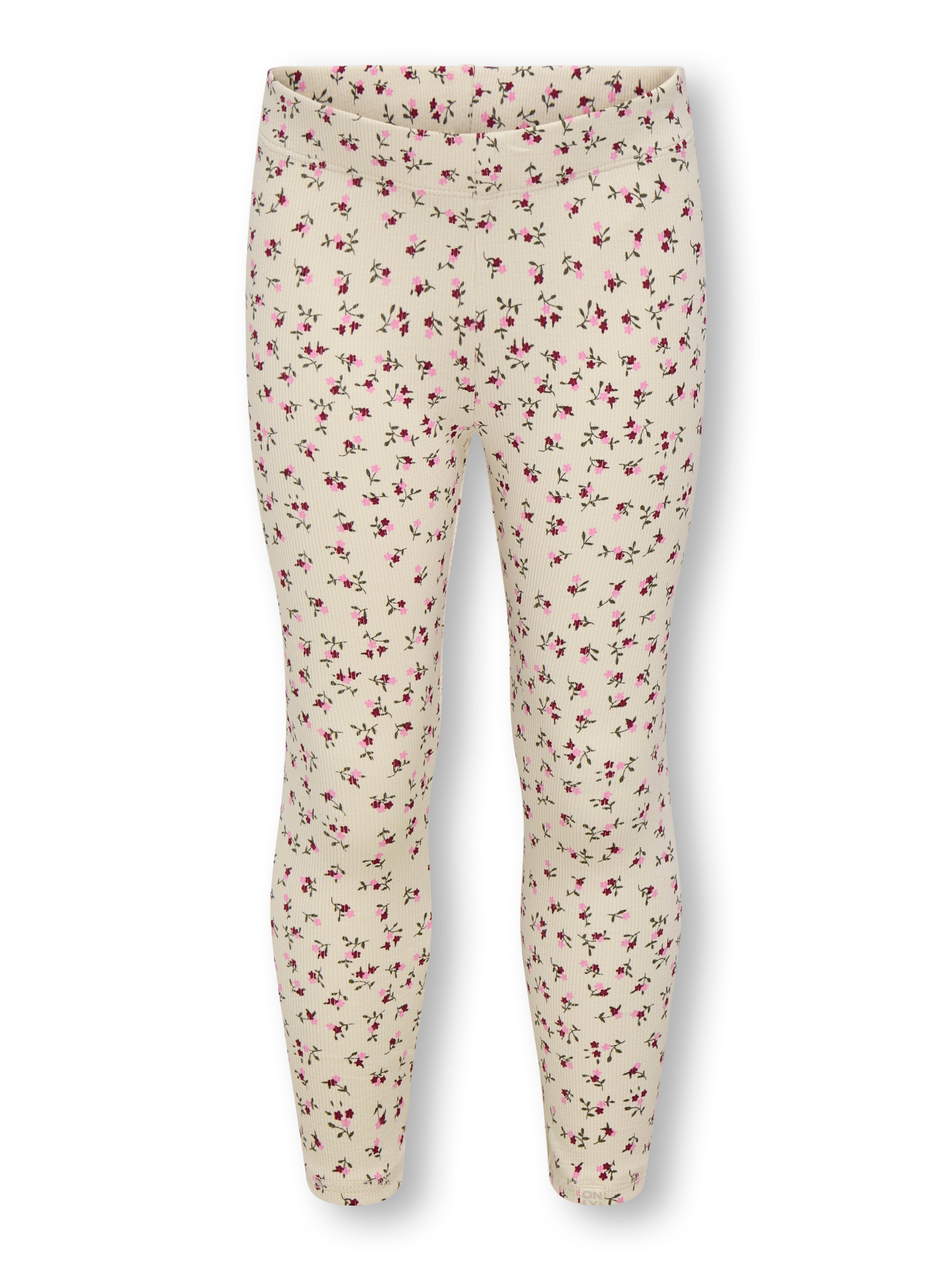 Only Mini Trinny Leggings - Grå Blomsterprint til Børn