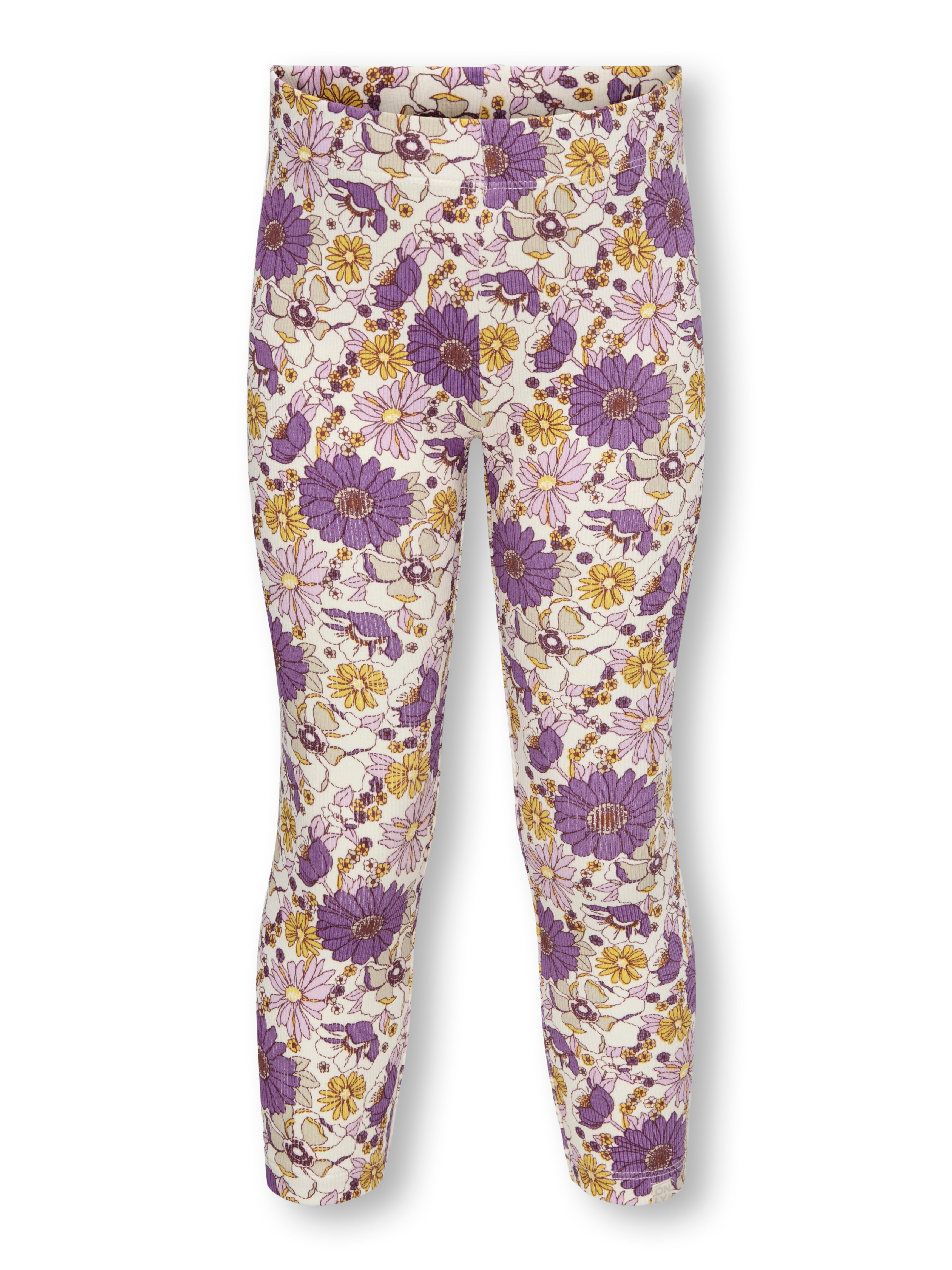 Only Mini Trinny Leggings - Tofu Blomsterprint til Børn