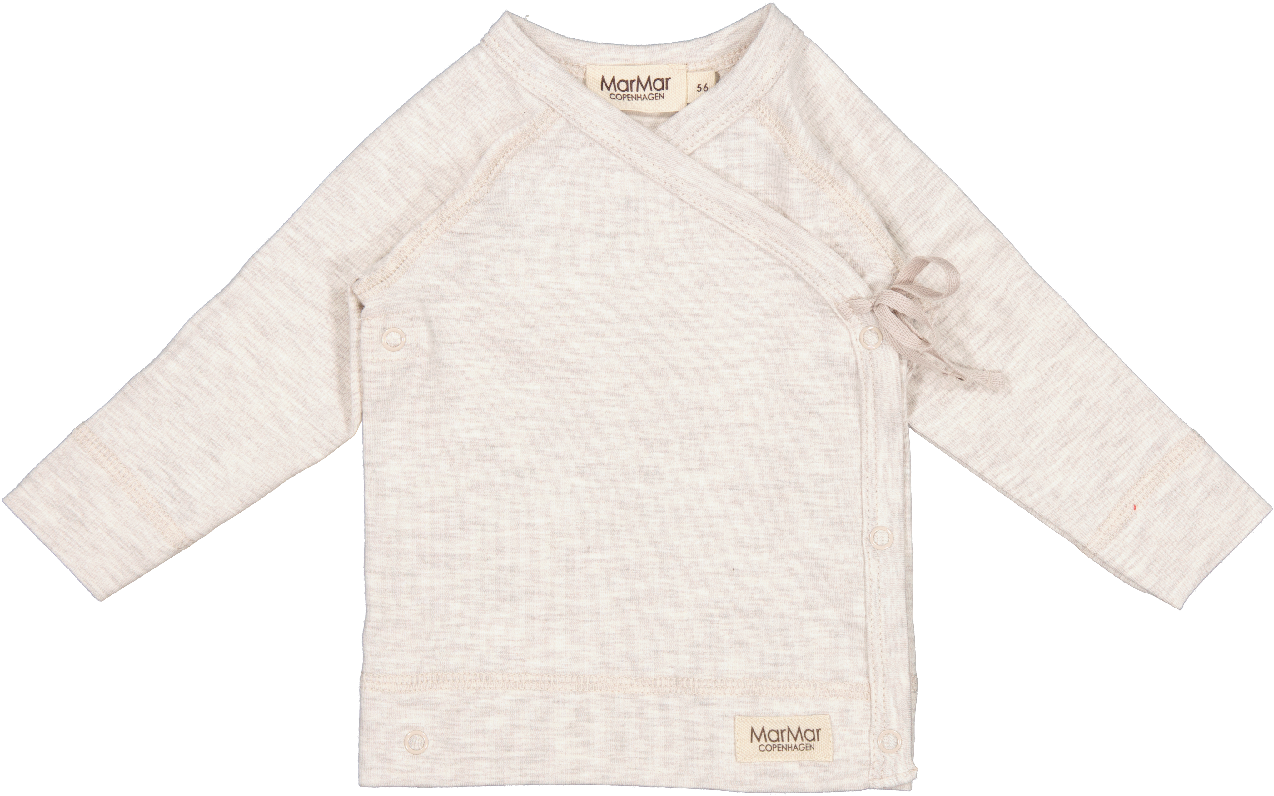 Marmar Tut Wrap Bluse i Beige Melange – Nyfødt Tilbud!