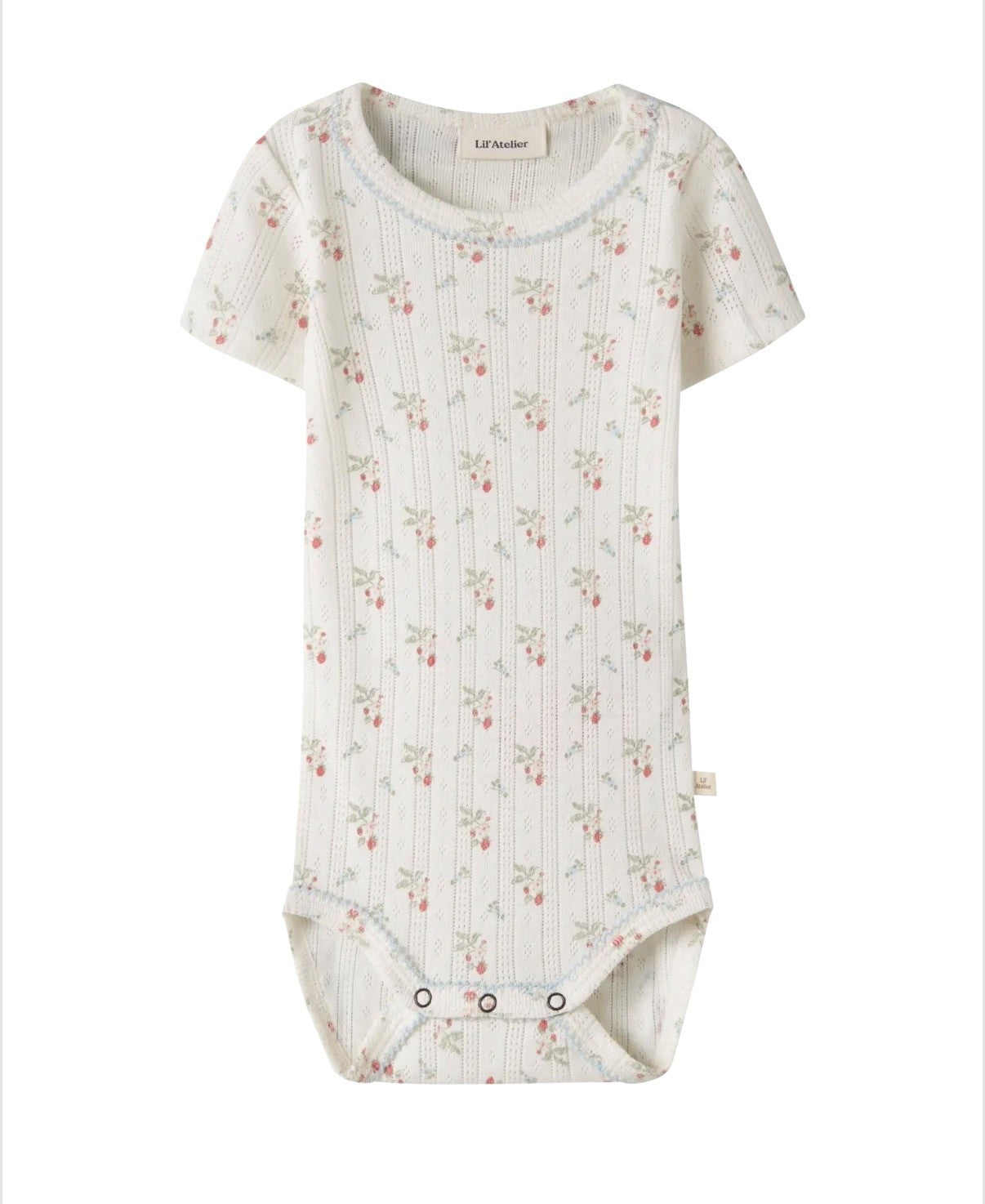 Lil Atelier Rachello - Duna Ss Slim Body - Coconut Milk Strawberry -   Cm