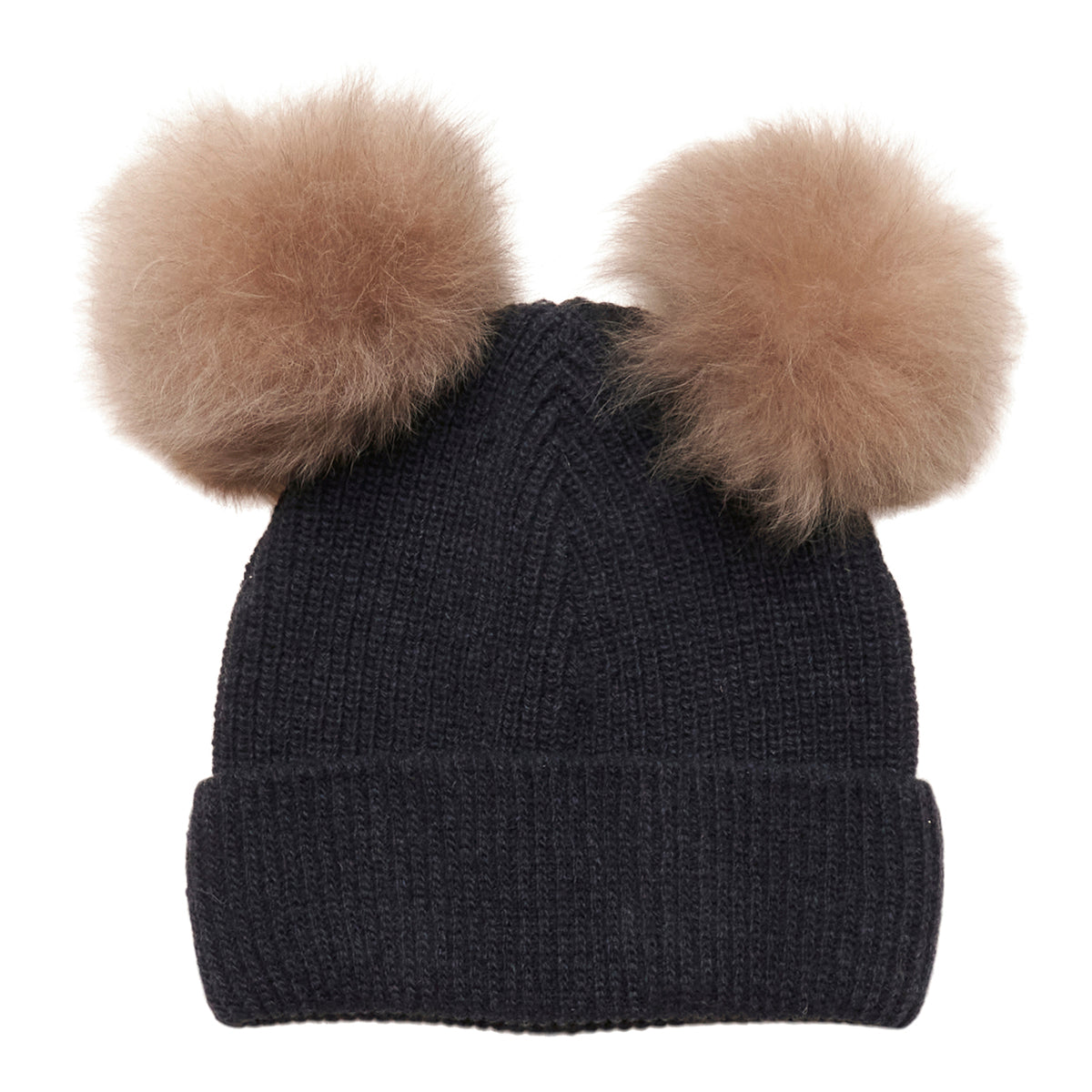 Huttelihut Vinterhue med Alpaka Pompomer – Mørkeblå Stil!