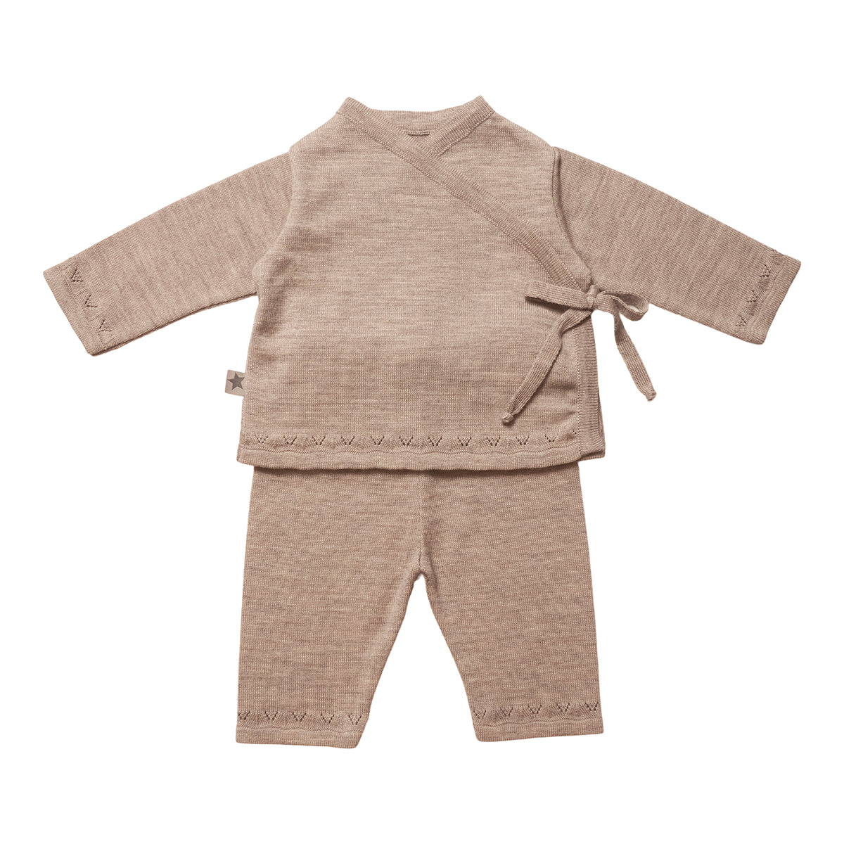 Huttelihut Lani Uld Babysæt – Bluse og Bukser i Camel