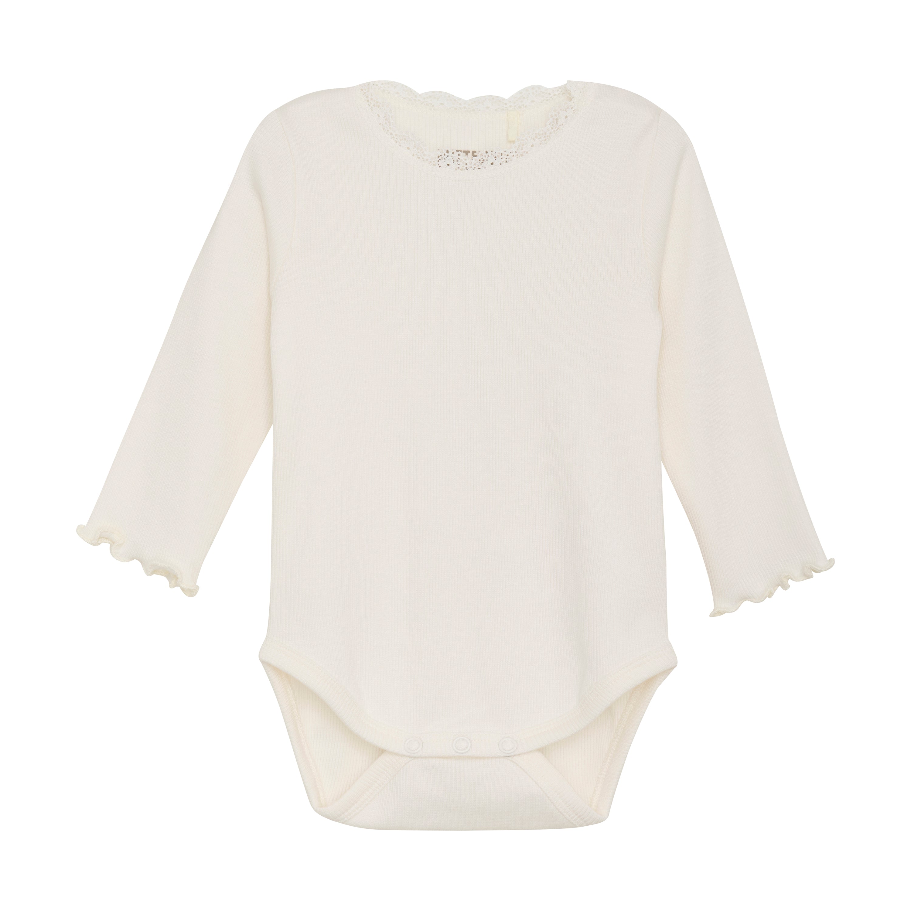 Huttelihut Rib Body - Eggnog - Elegant Babybody på Udsalg