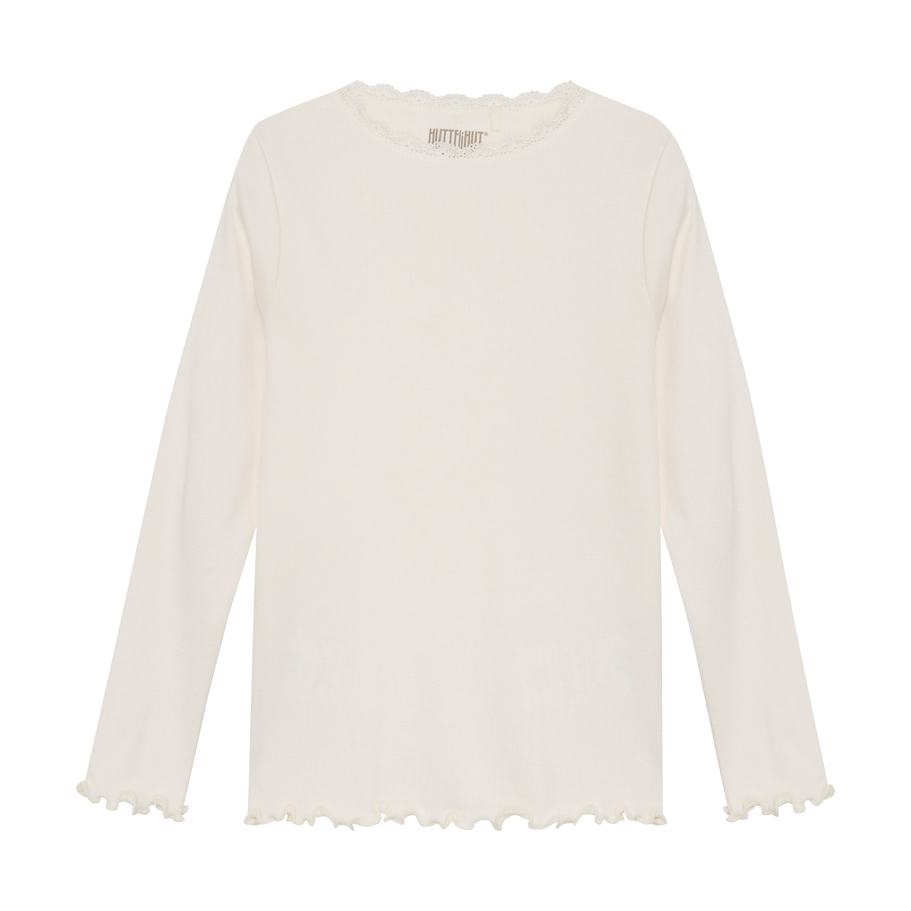 Huttelihut Rib Bluse - Eggnog - Blød og Charmerende Stil