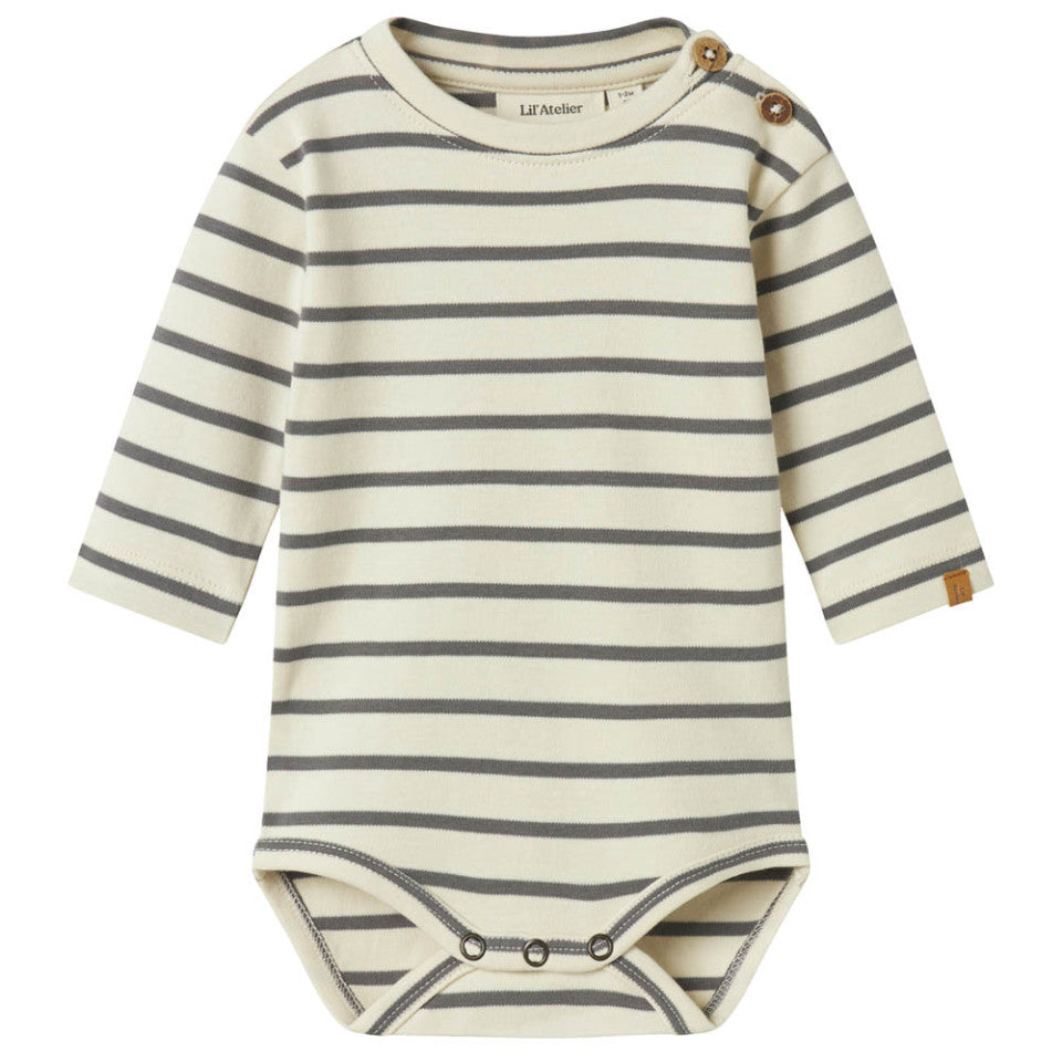 Lil Atelier Limia Body - Turtledove Poppy Seed til Baby