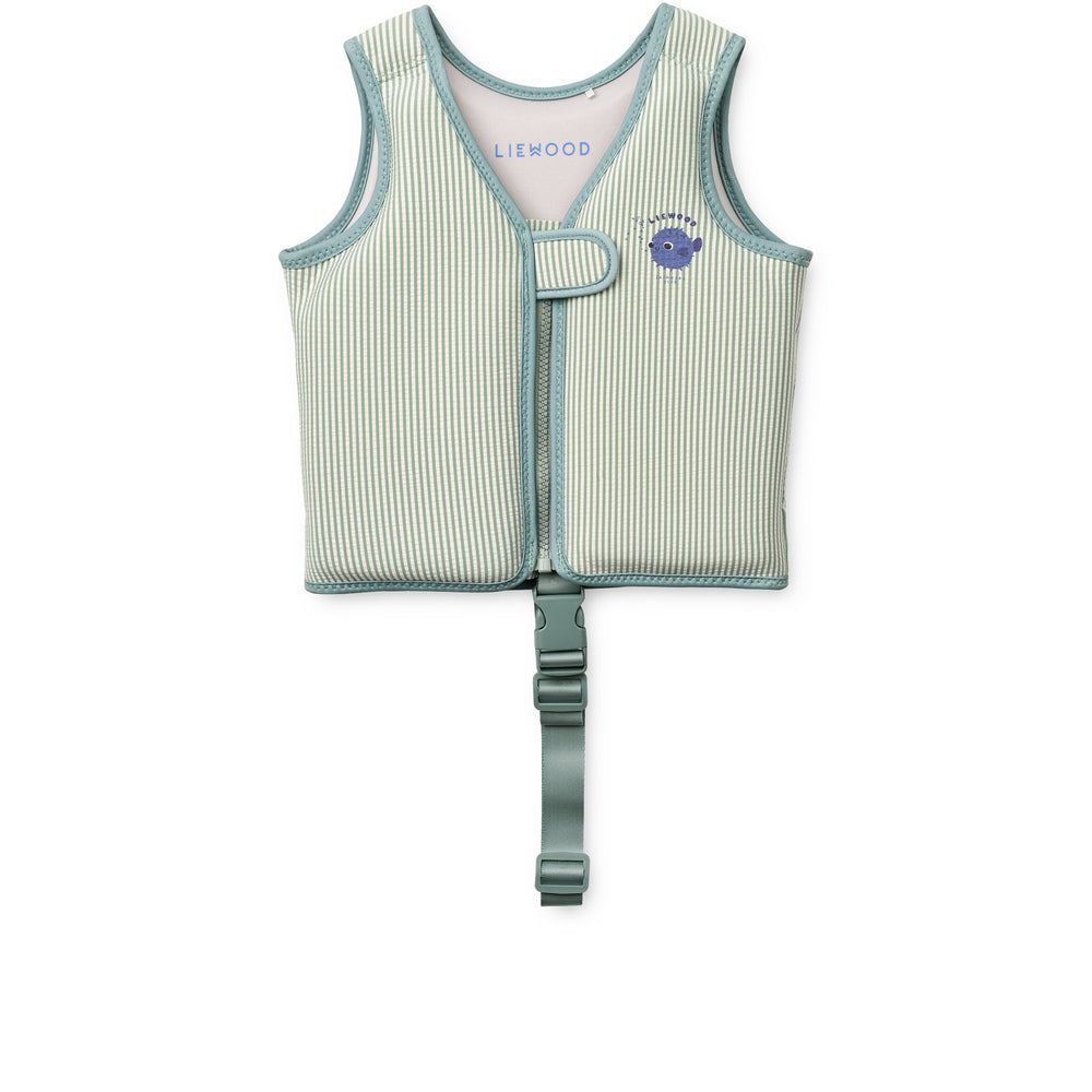 Liewood Dove Seersucker Swim Vest - Peppermint   Sandy -  -  år    -  Kg
