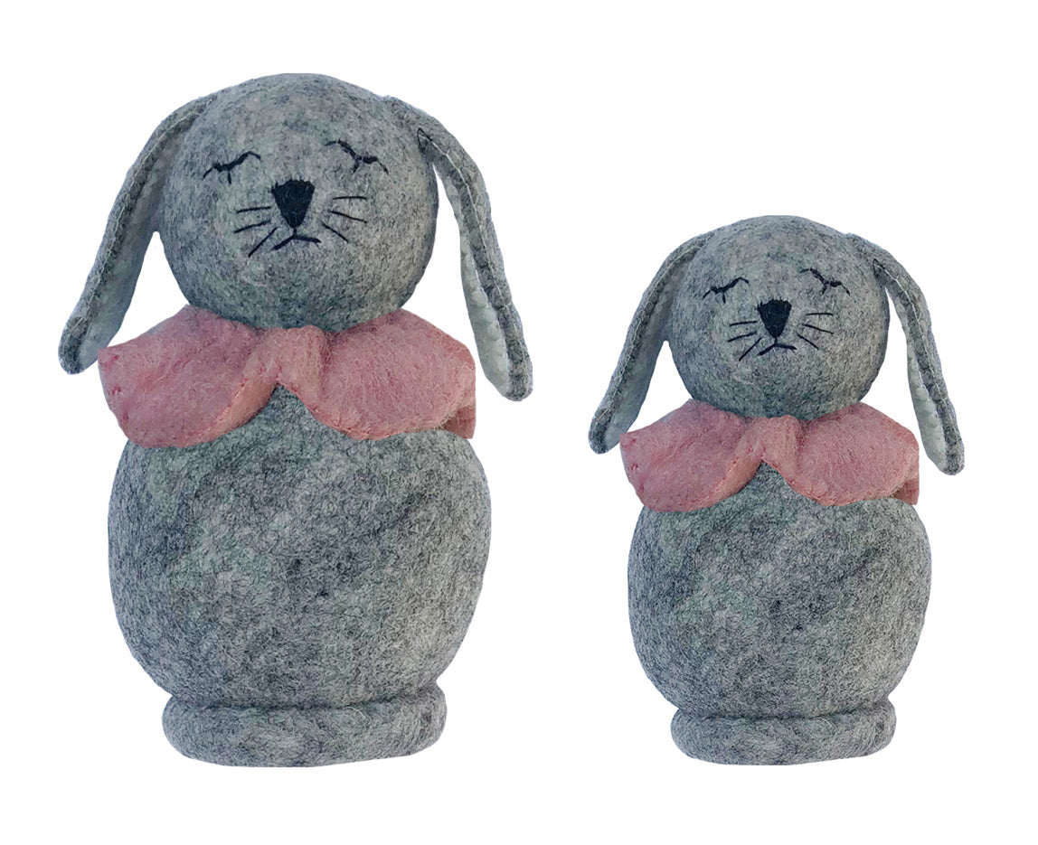 Håndlavet Grå Kanin til Leg og Dekoration - Hurtig Levering!
