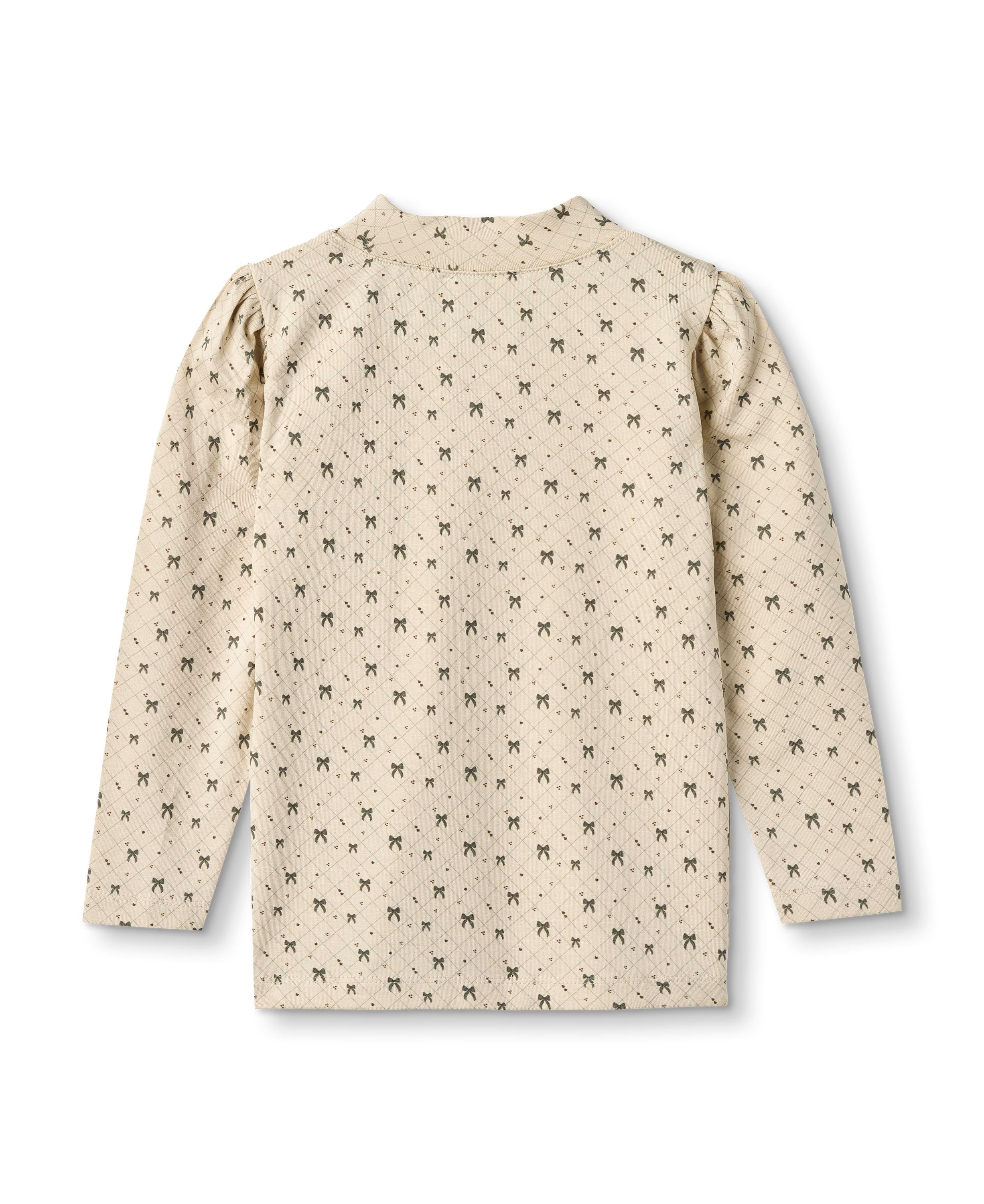 Fliink Kelly Puff Bluse – Sandshell med Sløjfer Tilbud