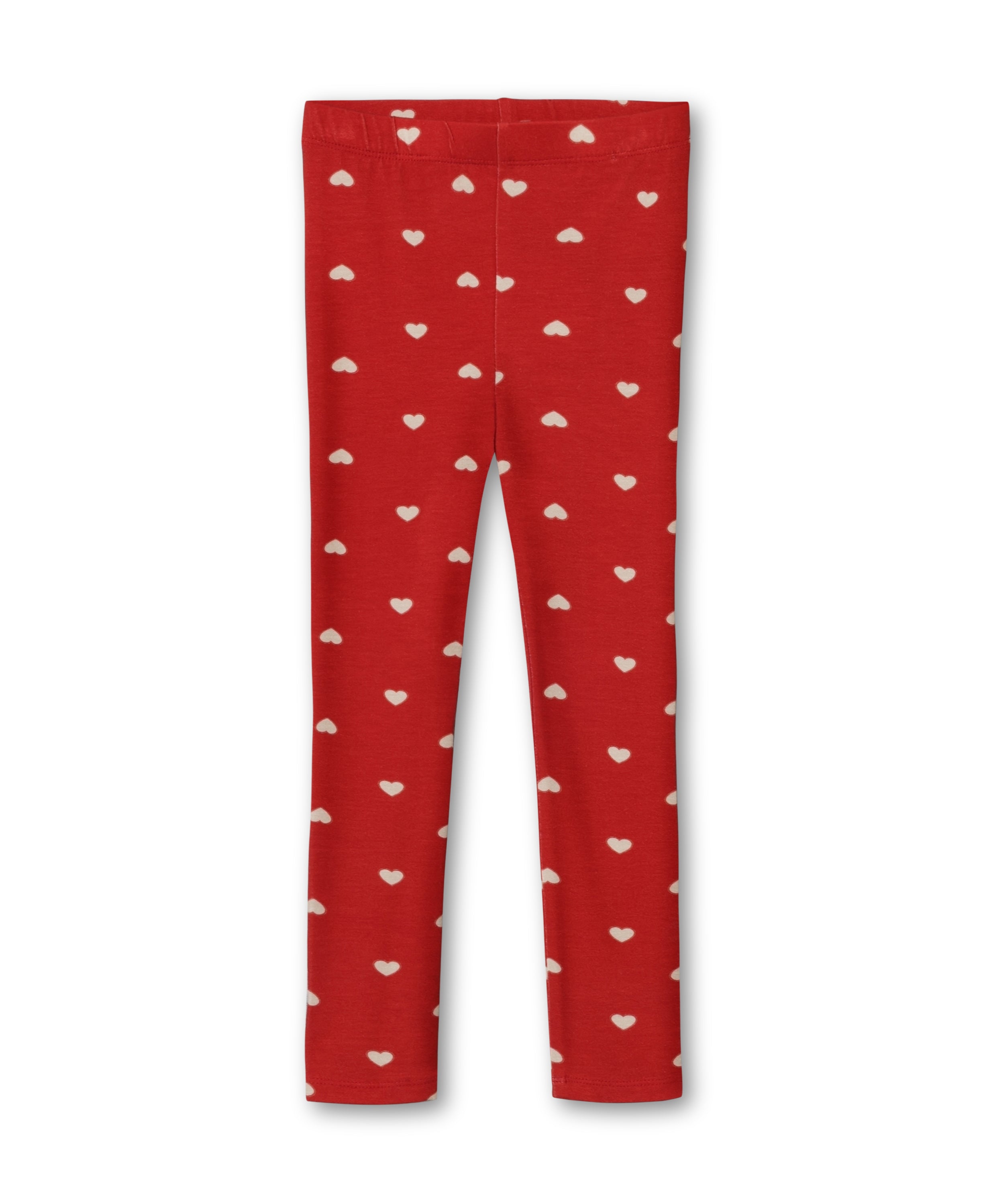 Fliink Kelly Leggings - Pompeian Red med hjerter til børn