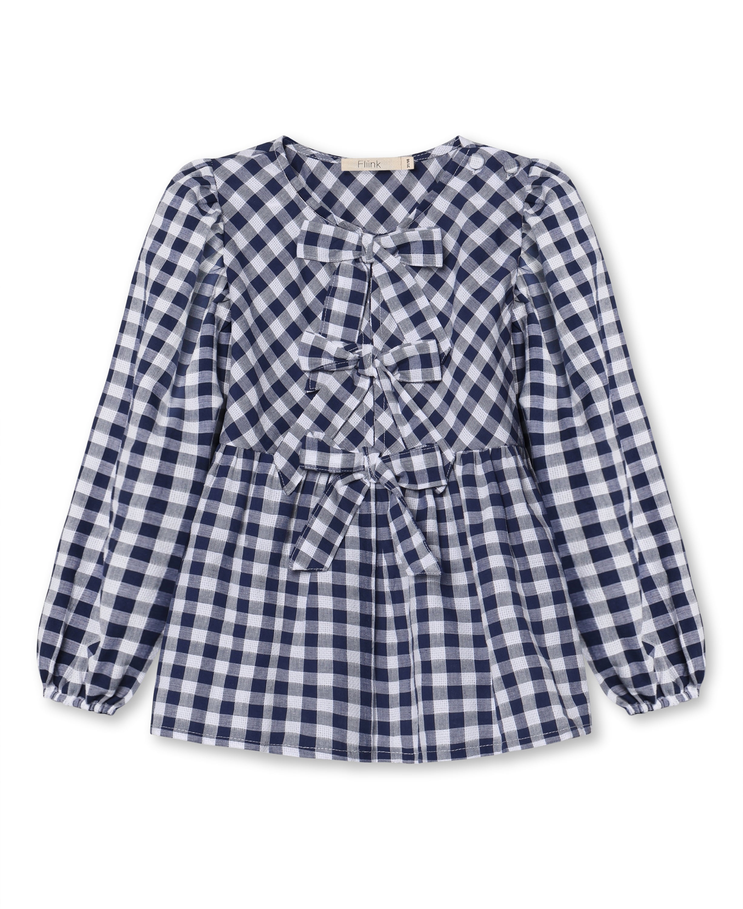 Fliink Zorro Bluse – Insignia Sandshell Check – Udsalg!