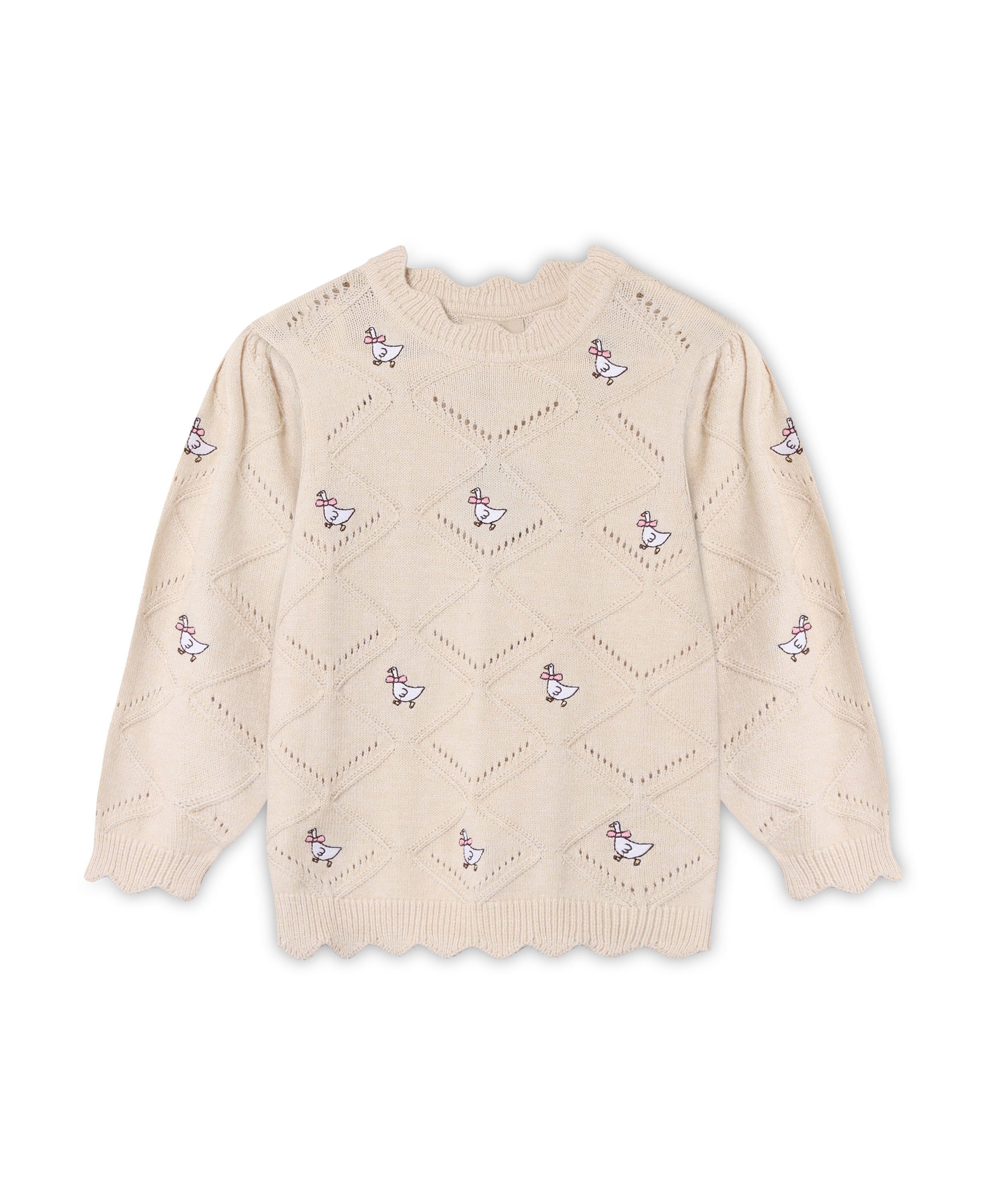 Fliink Alon Goose Pullover – Sandshell – Blød Striktrøje Tilbud