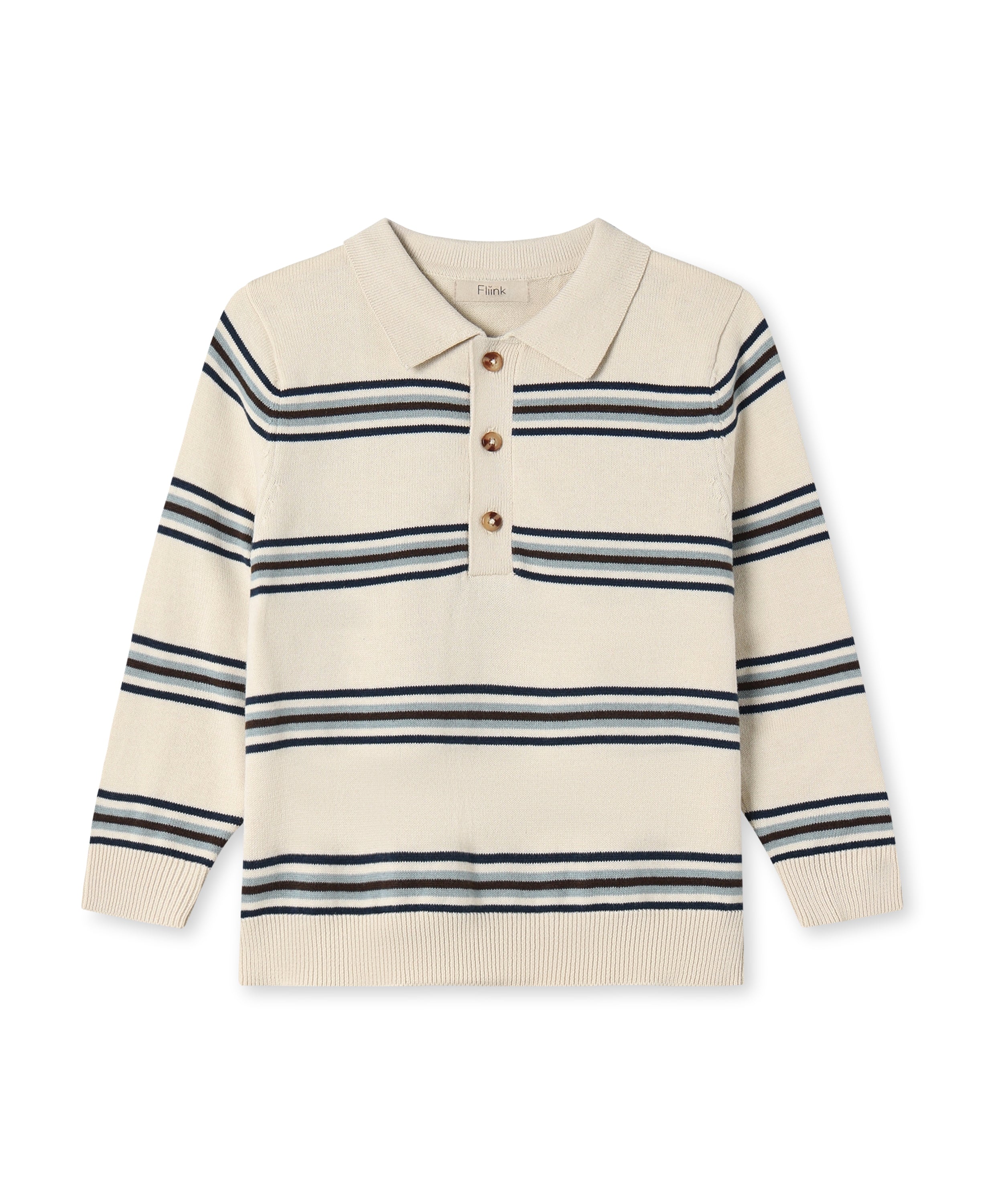 Fliink Benny Polo - Sandshell Stripe til Børn - Komfortabel Stil