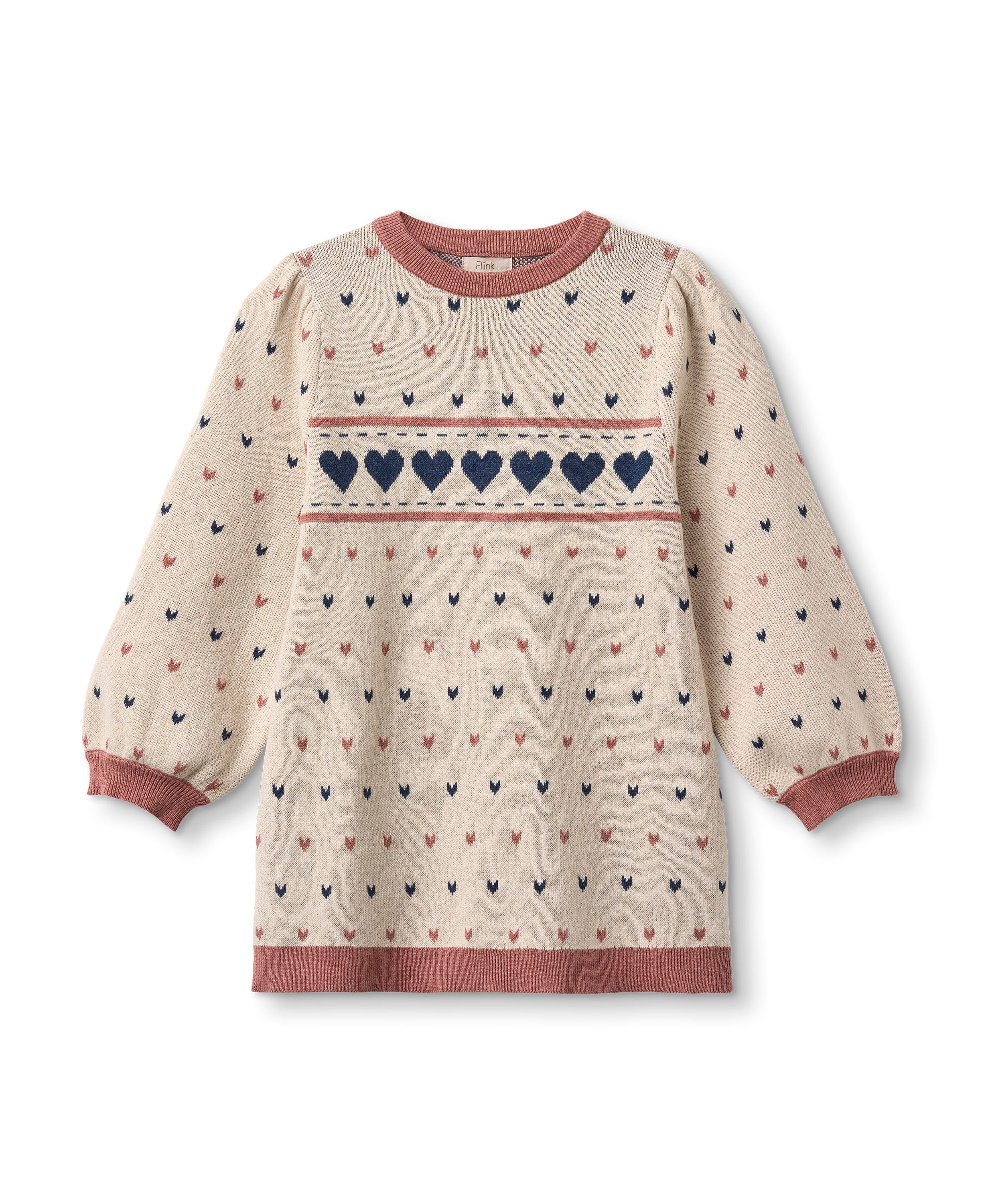 Fliink Nova Multi Heart Kjole – Sandshell – Varm Elegance