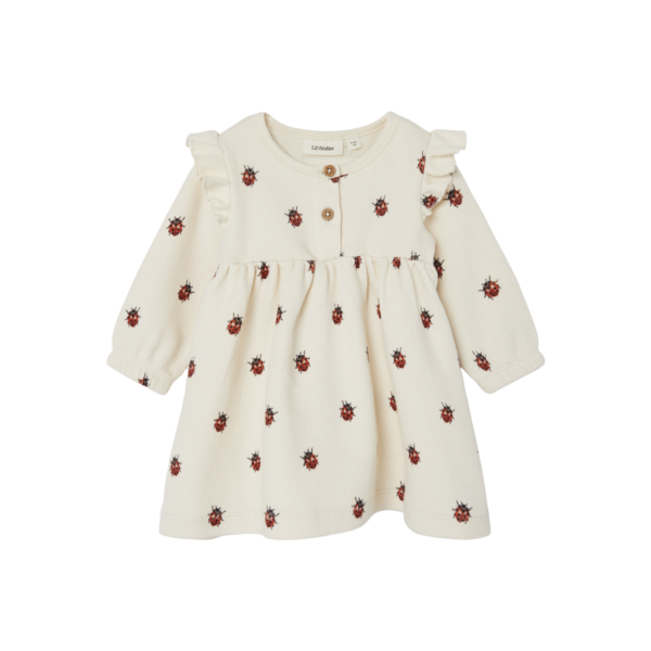 Lil Atelier Ronja Sweatkjole med Mariehøne – Black Friday Tilbud