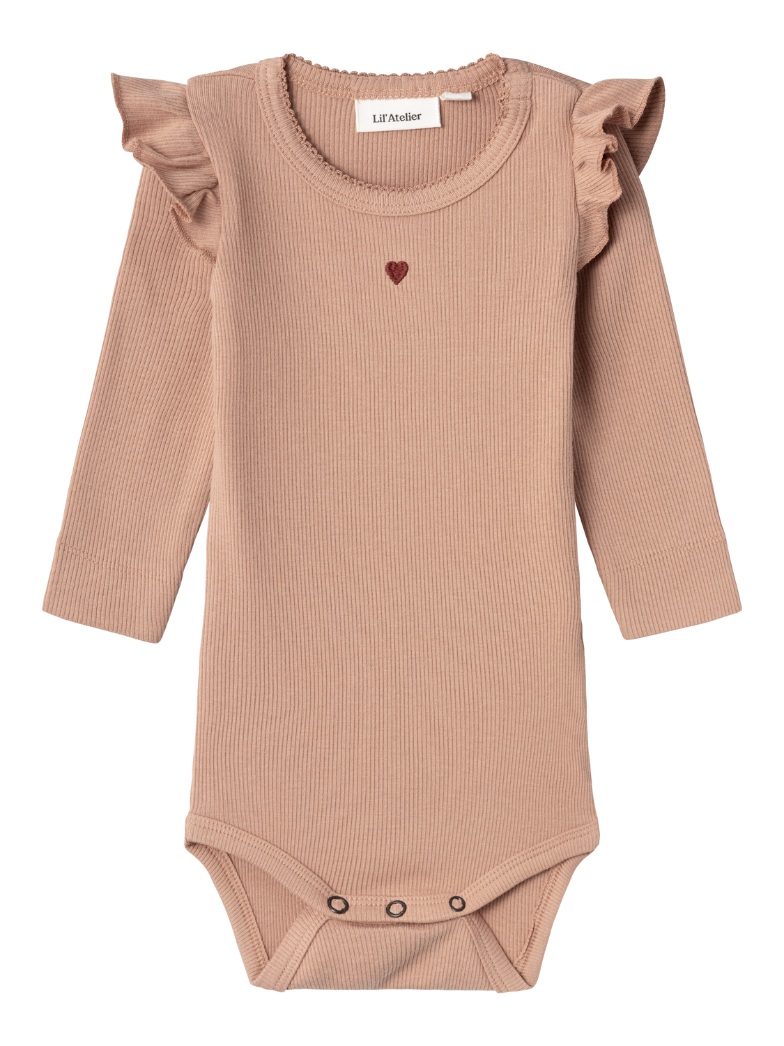 Lil Atelier Gago Kuo Slim Body – Nougat med flæser og hjerte