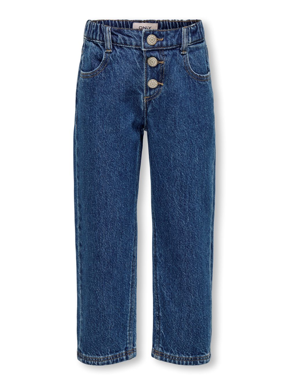 Only Mini Valentine Straight Fly Jeans - Mørkeblå Denim