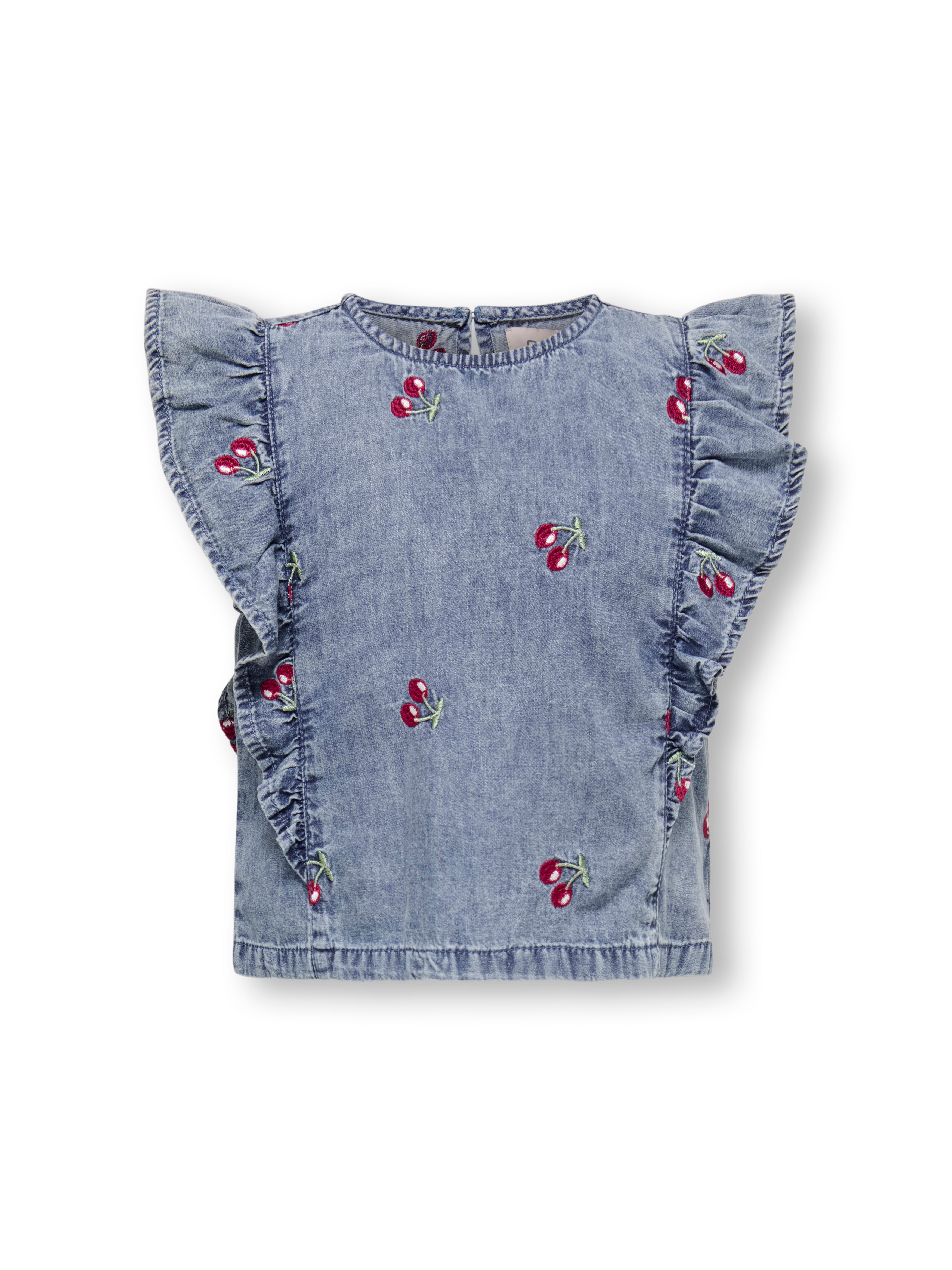 Only Mini Dandy Kirsebær Top - Blå Denim til Børn