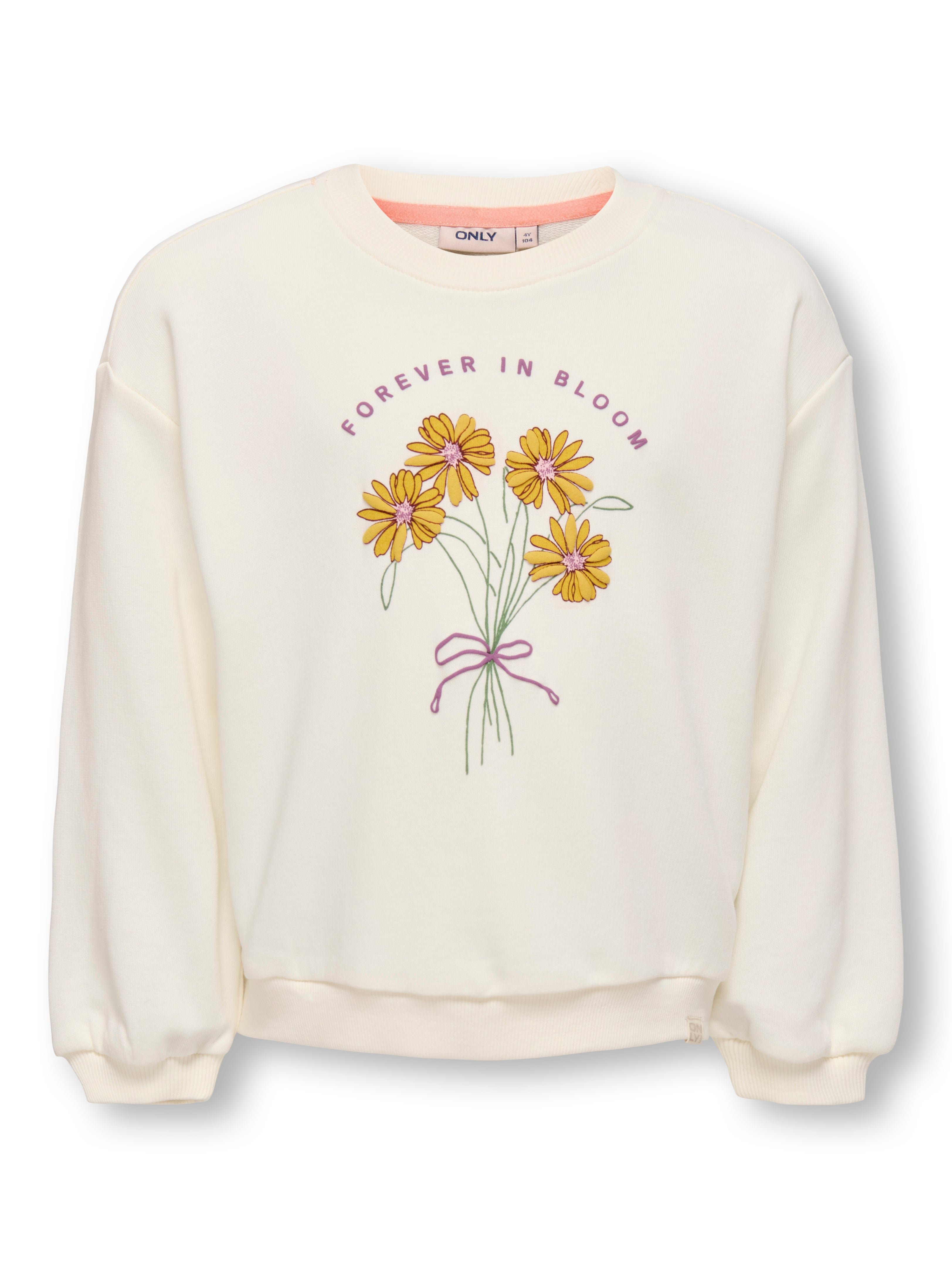 Only Mini Sunny Sweatshirt - Tofu Bouquet til Børn