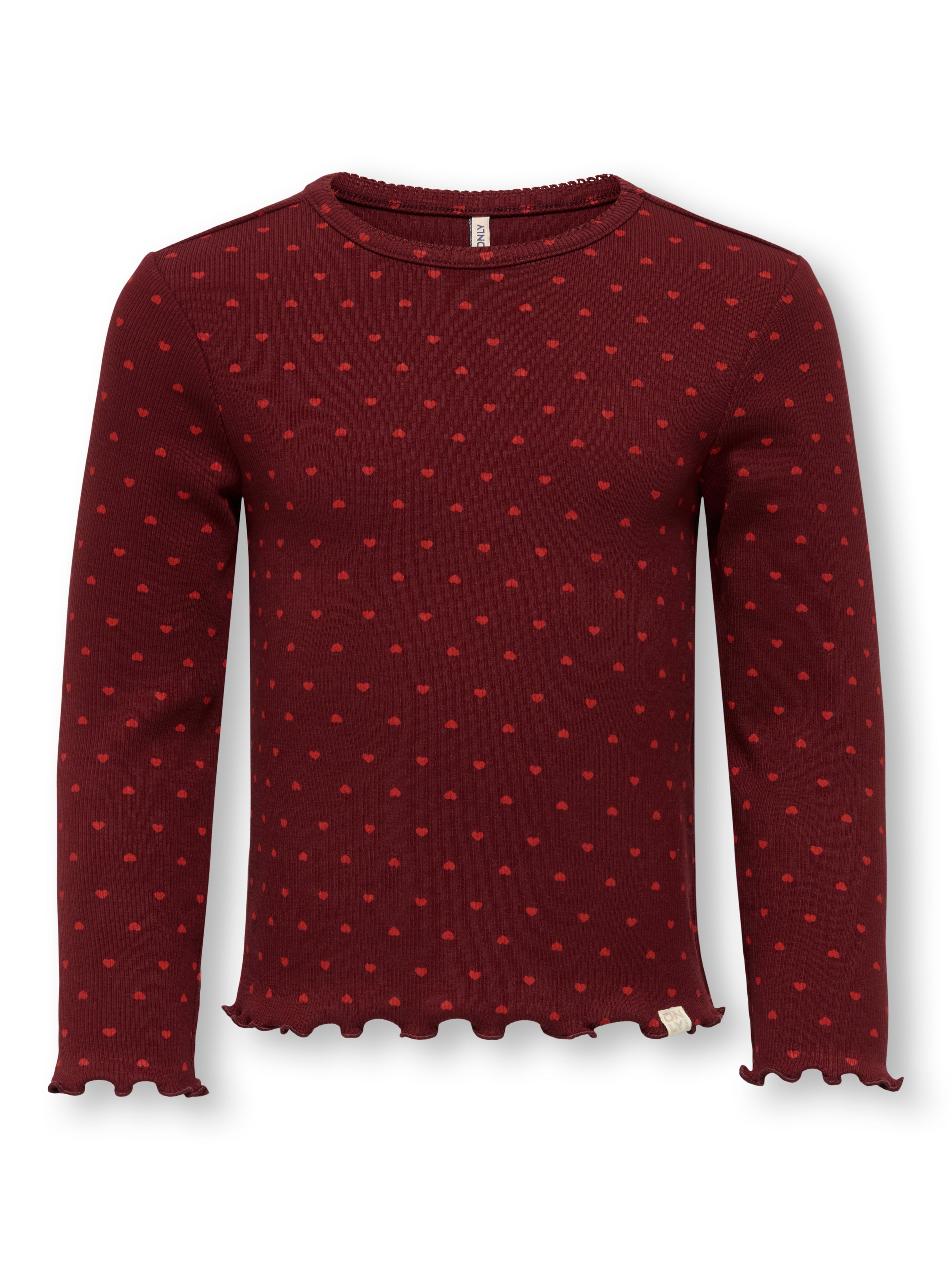 Only Mini Trinny Life Bluse - Cabernet Hearts - Fantastisk Tilbud!