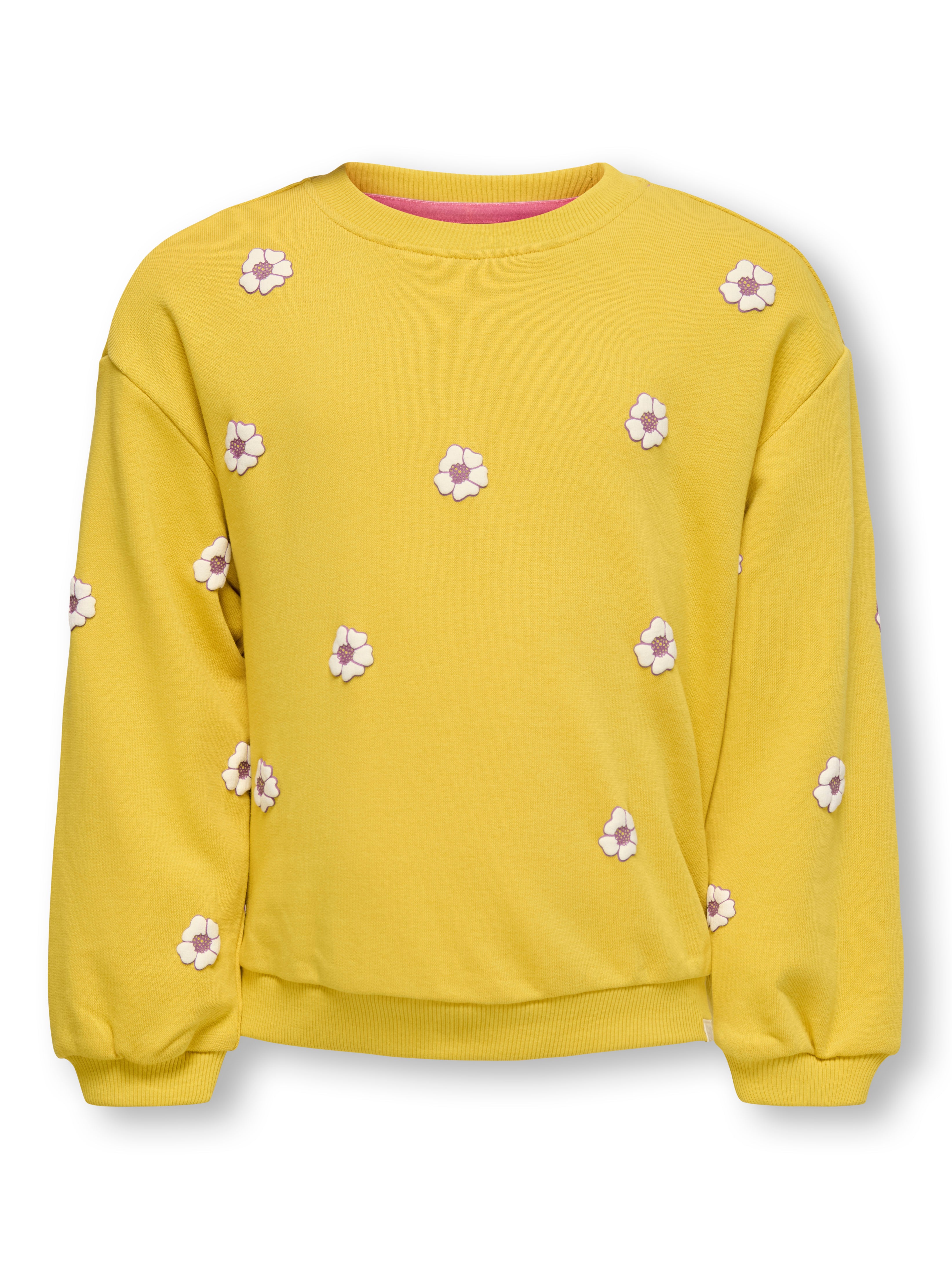 Only Mini Sunny Løs Sweatshirt - Spicy Mustard Blomst