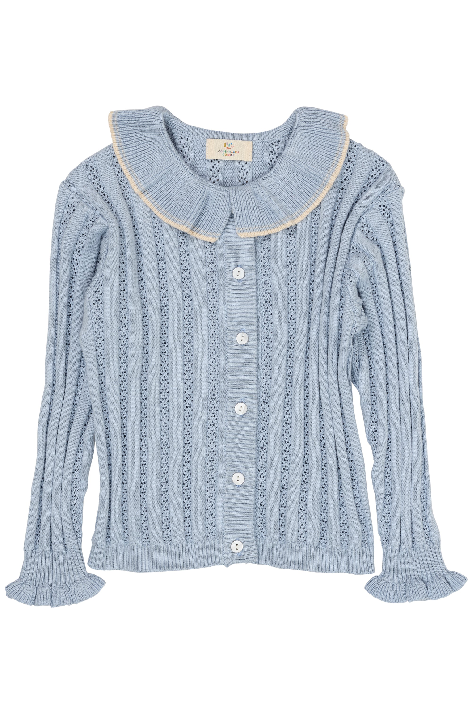 Copenhagen Colors Strik Cardigan – Støvet Blå Tilbud!