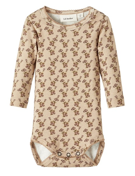 Lil Atelier Gaya Bodystocking med Blomsterprint på udsalg