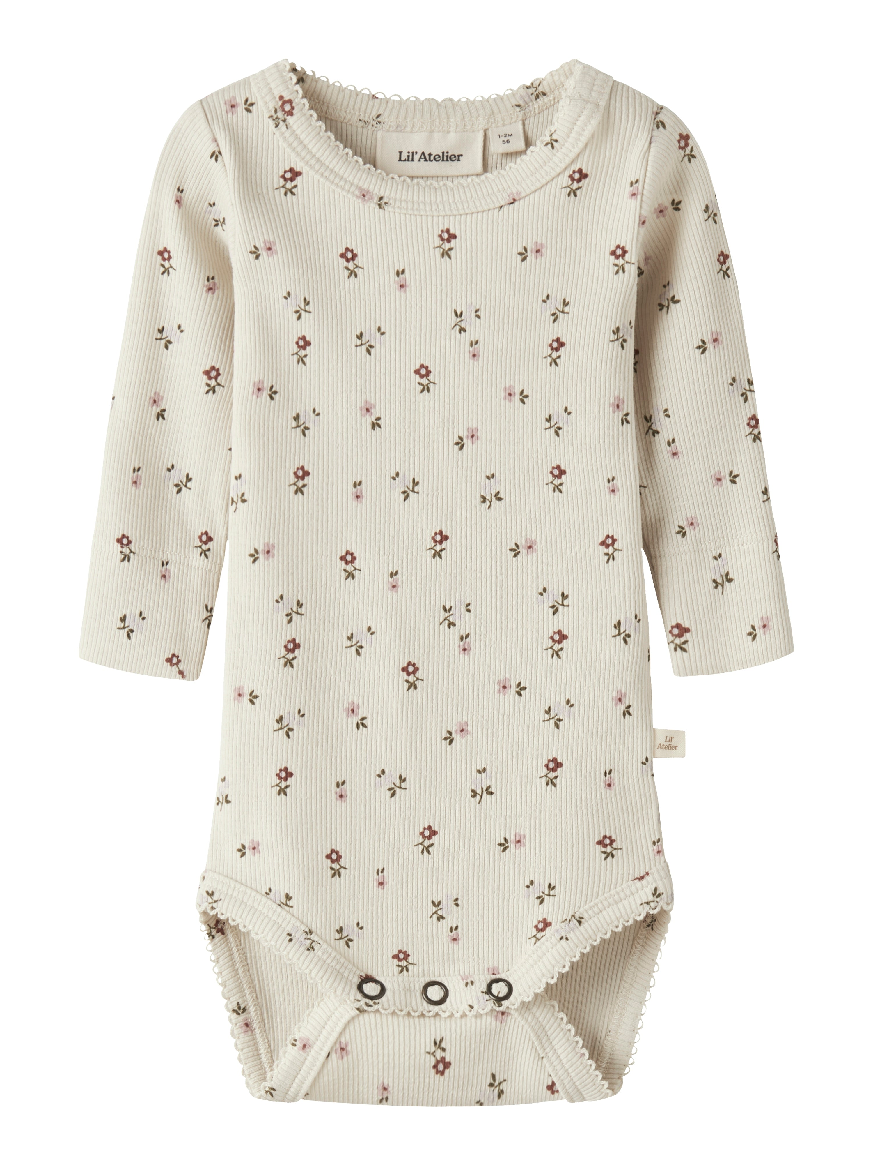 Lil Atelier Gago - Ls Slim Body Noos - Turtledove Flower -   Cm