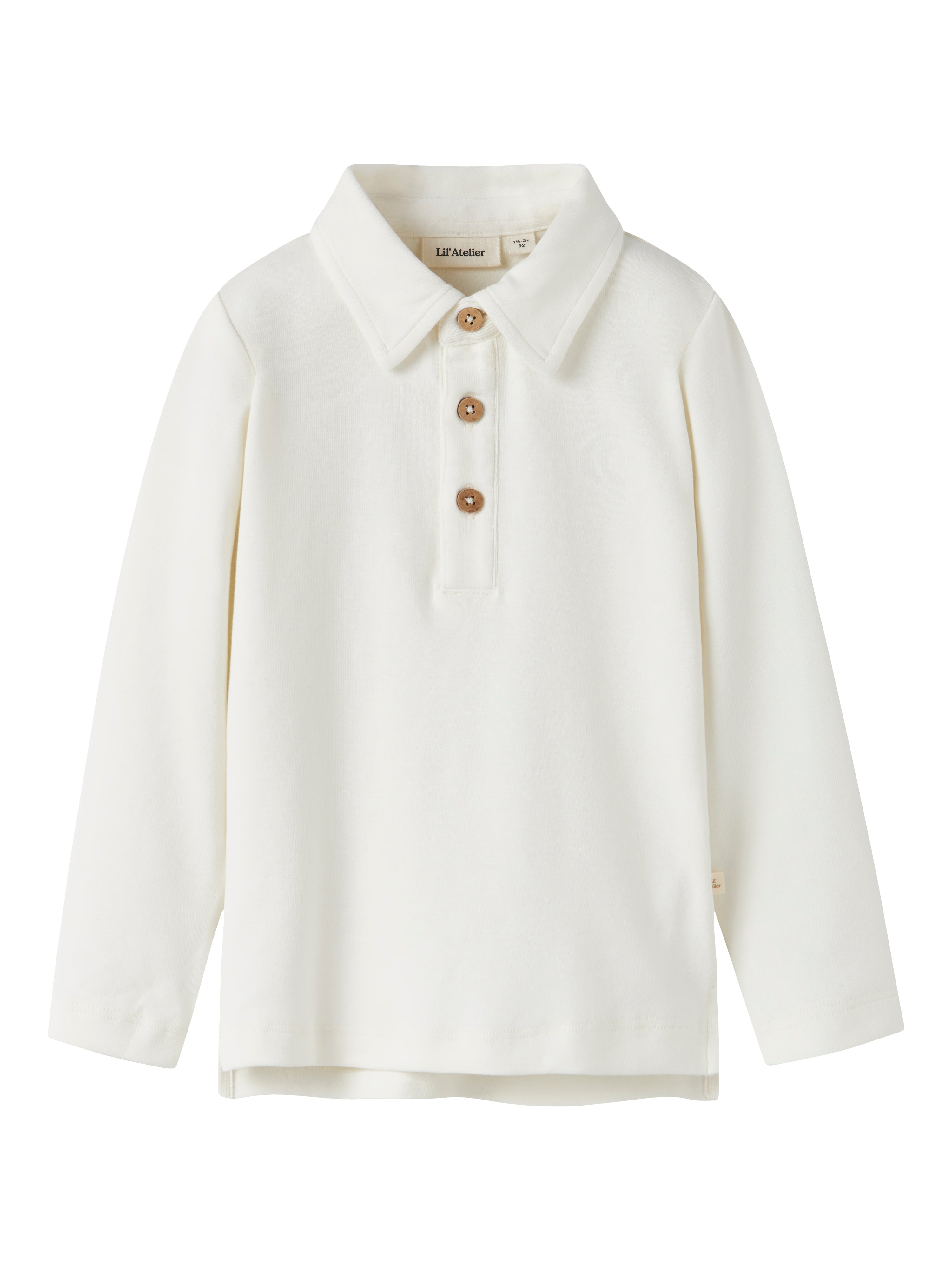 Lil Atelier Fundo Ls Slim Top - Coconut Milk -   Cm