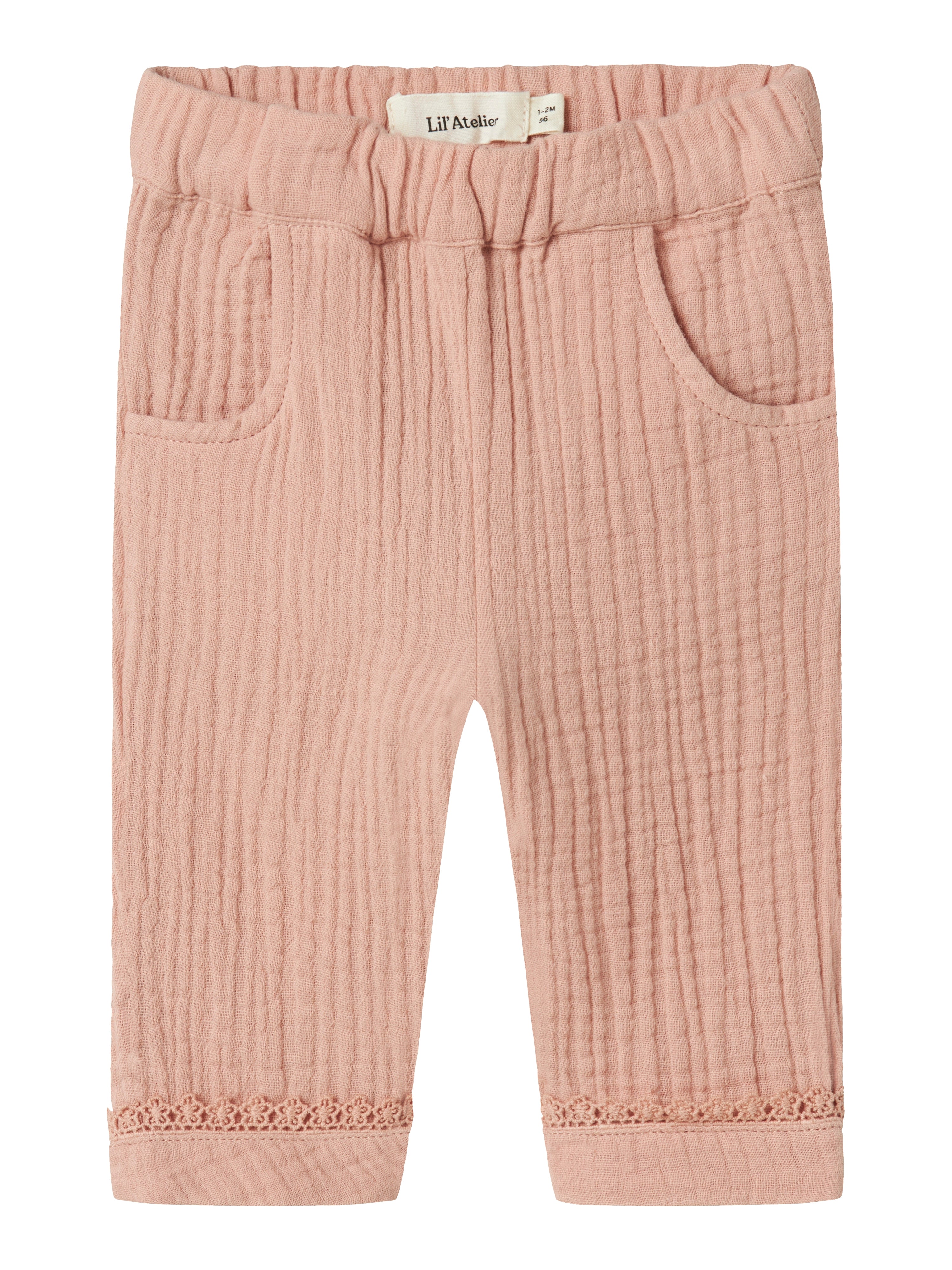 Lil Atelier Lulu Bukser – Misty Rose med Flæser til Børn