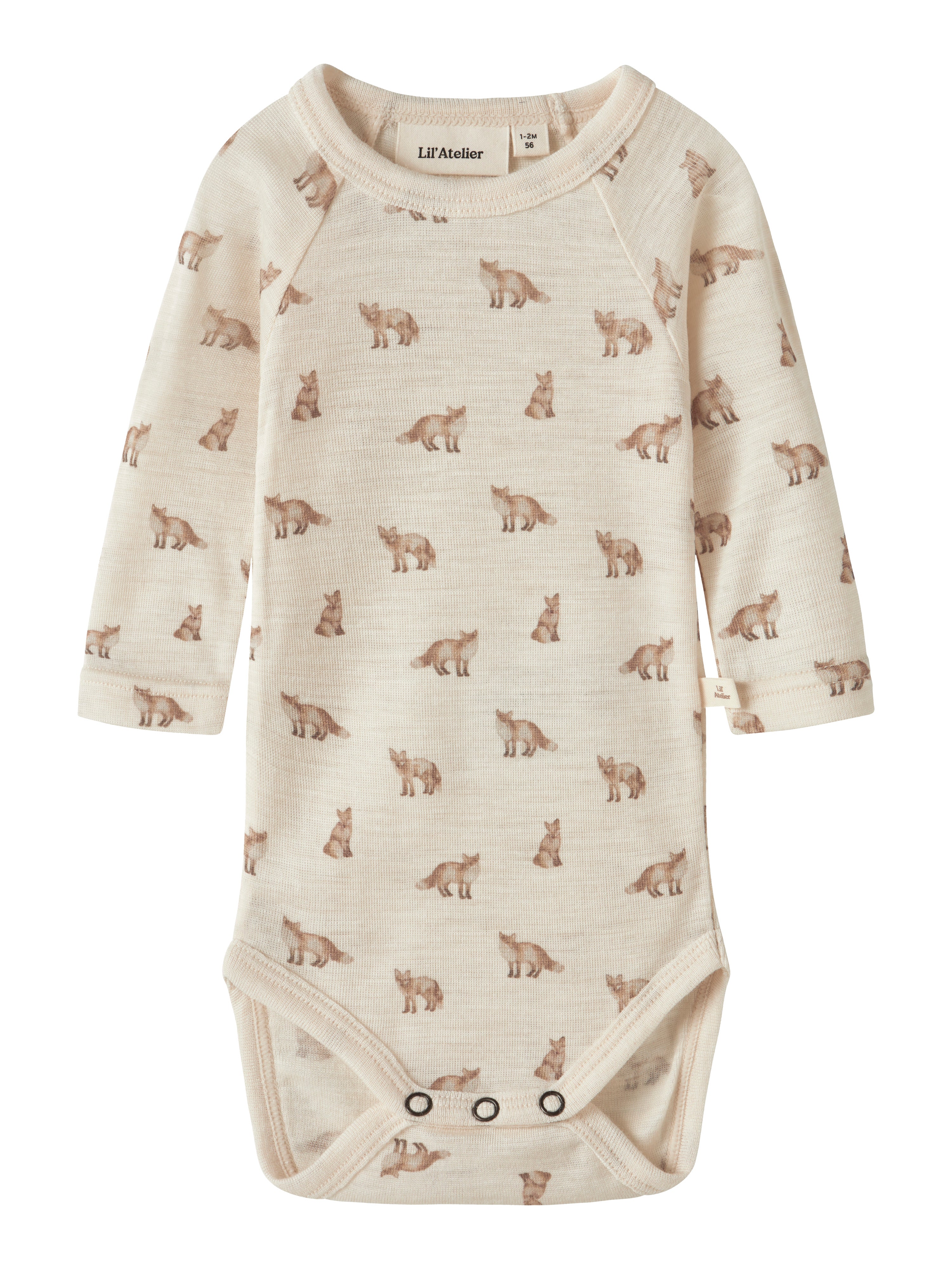 Lil Atelier Nalu - Wool Ls Slim Body - Turtledove Fox -   Cm