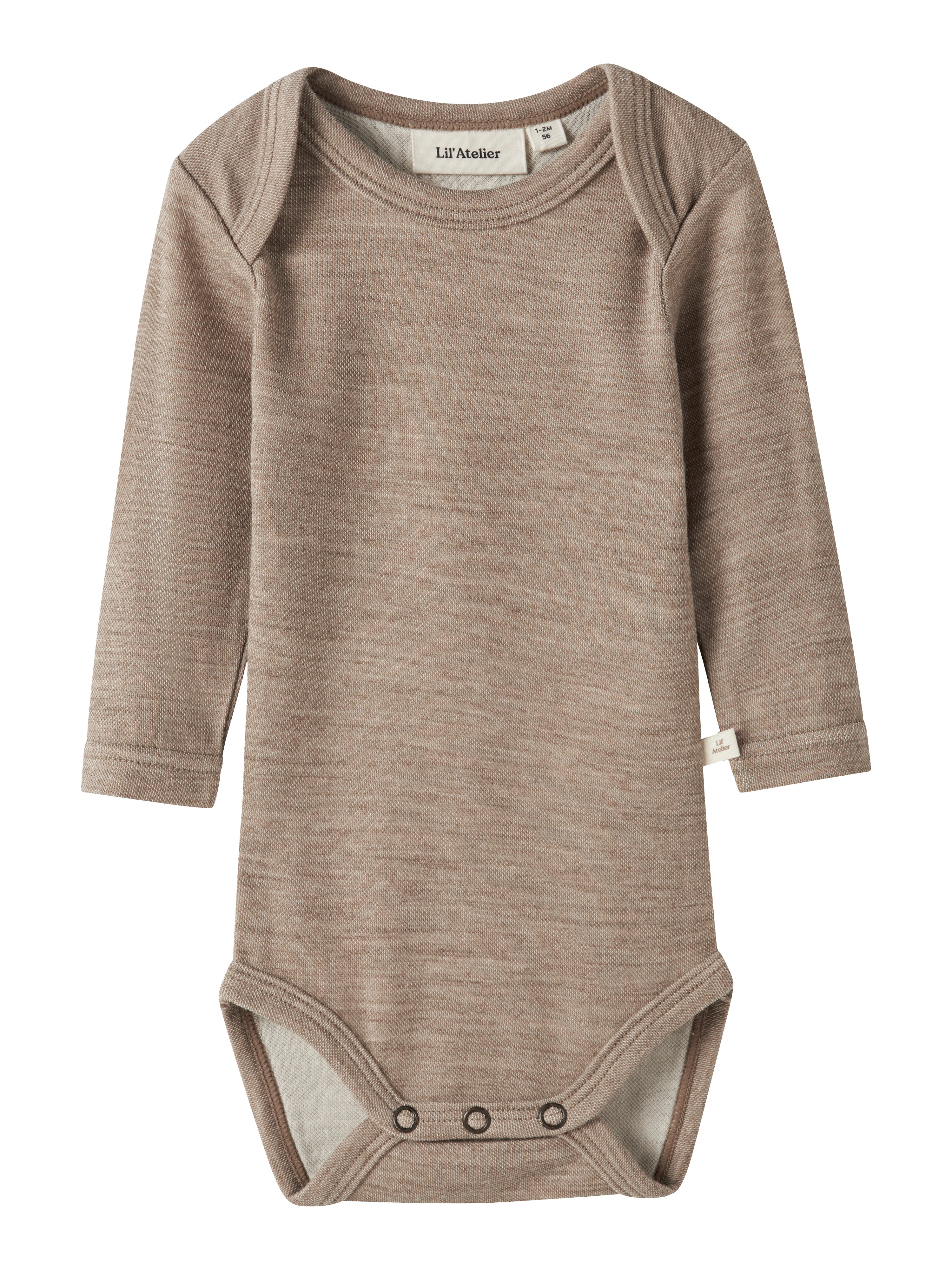Lil Atelier Nilo - Wool Ls Slim Body - Sepia Tint -   Cm