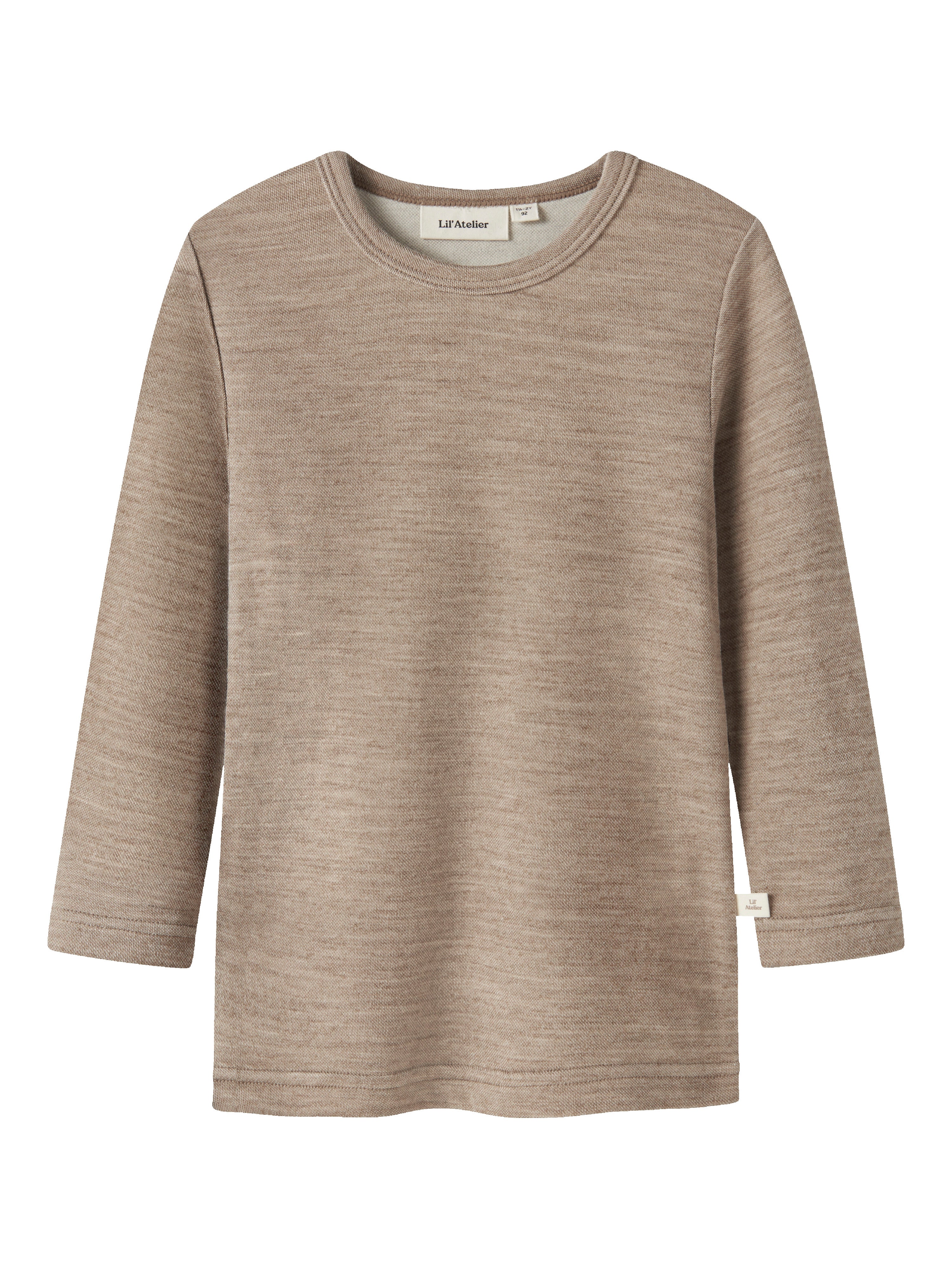Lil Atelier Nilo - Wool Ls Slim Top - Sepia Tint -   Cm
