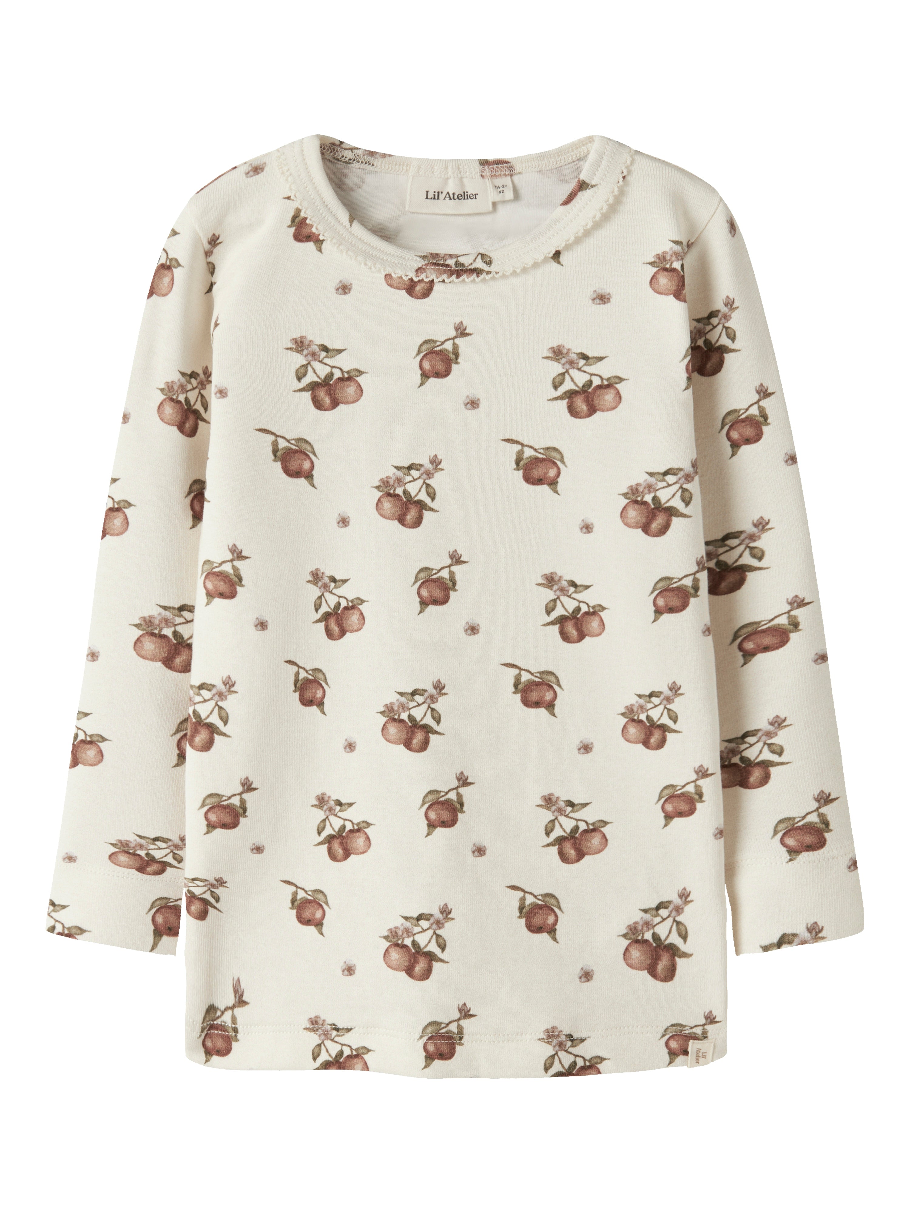 Lil Atelier Gayo - Sig Ls Top - Turtledove Apple -   Cm