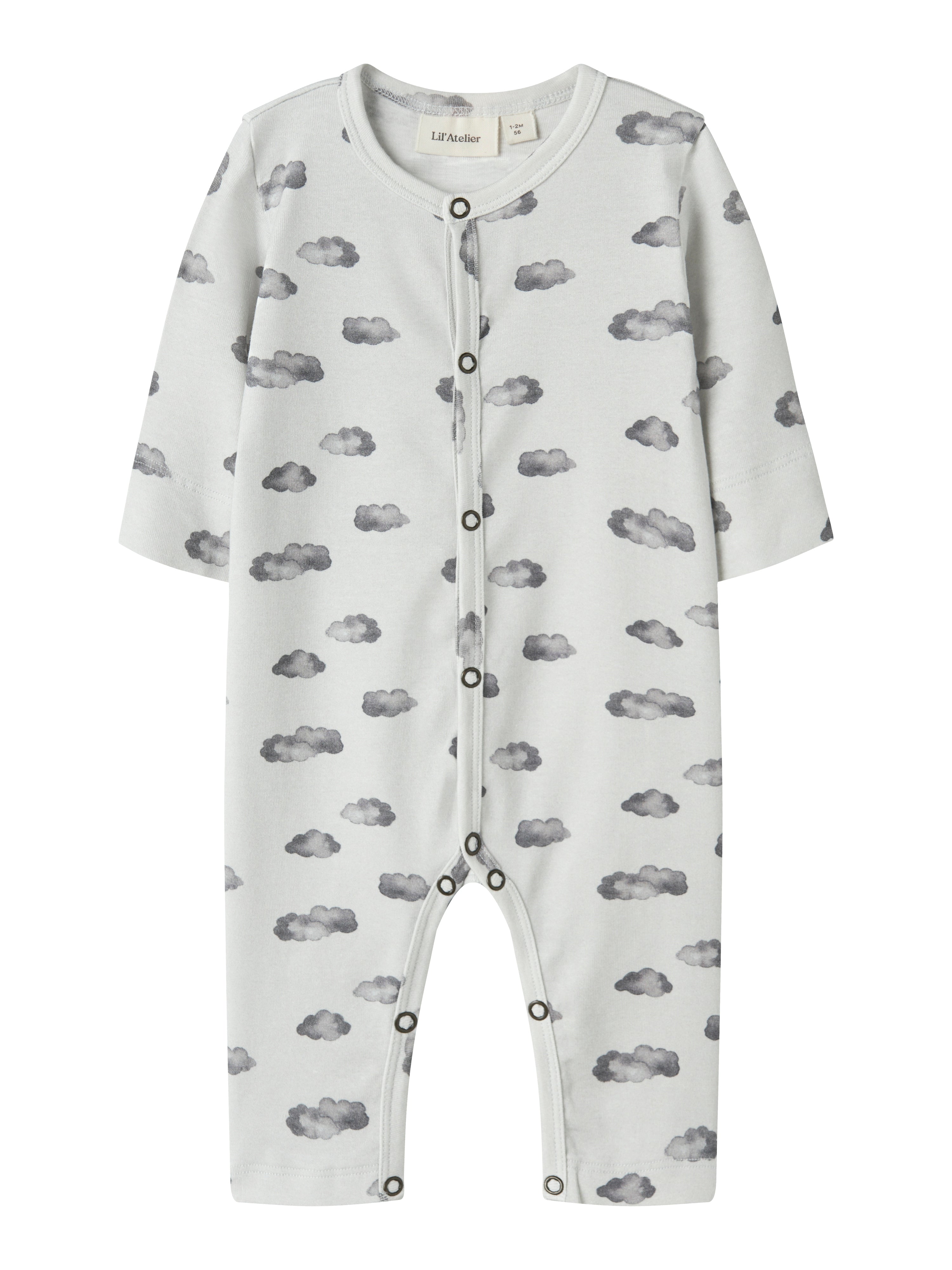 Lil Atelier Gio - Ls Nightuit - Glacier Gray Cloud -   Cm
