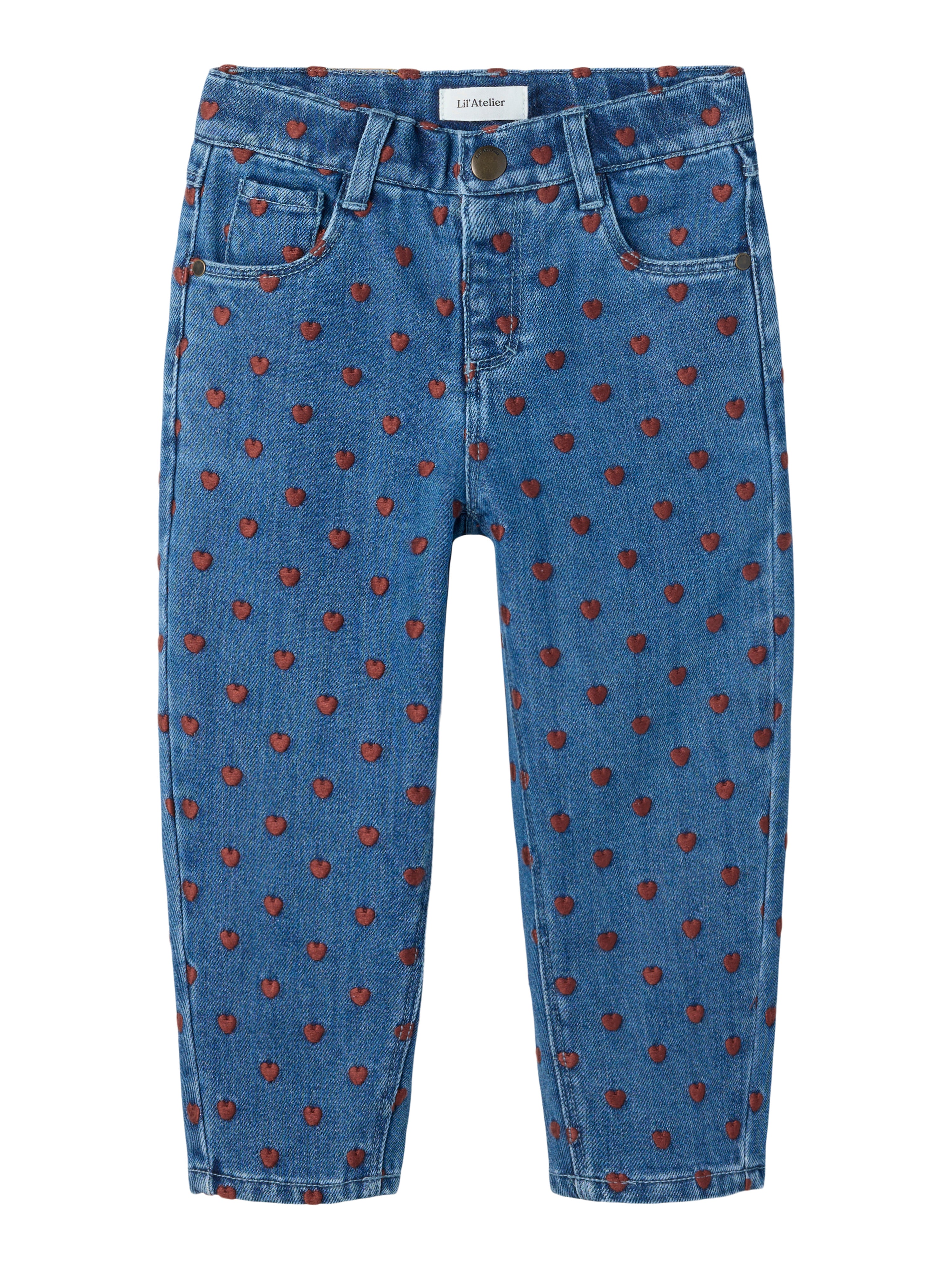 Lil Atelier Liva - Loose Jeans - Dark Blue Denim Hearts -   Cm