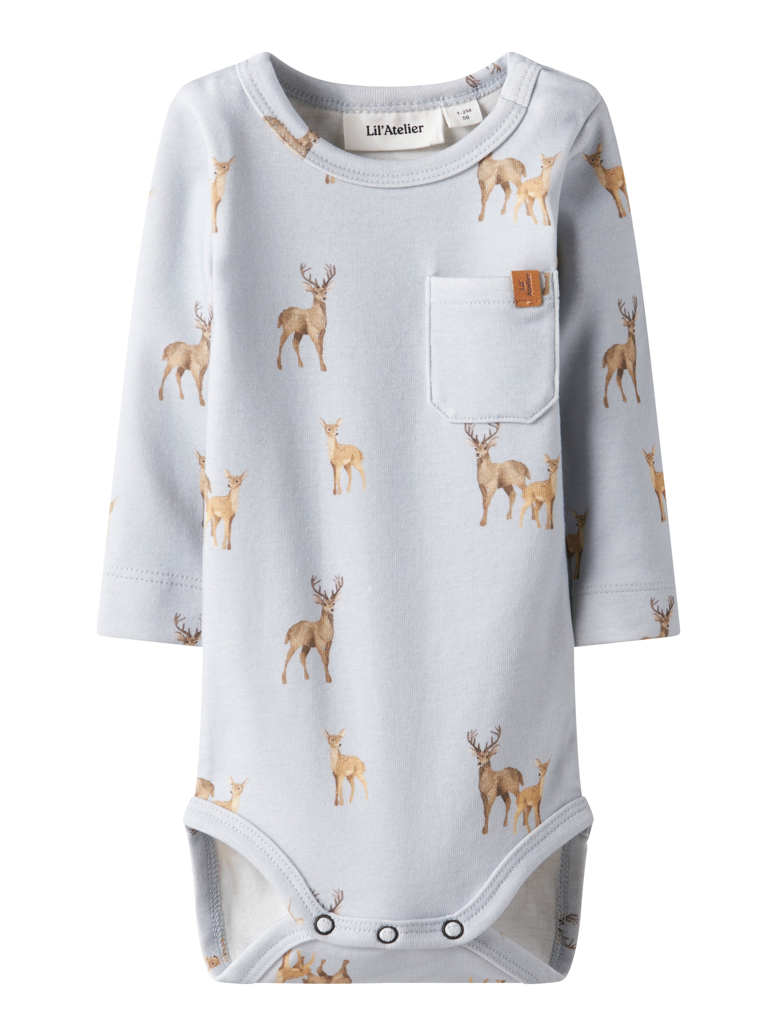 Lil Atelier Layo Geo Slim Body – Grå Rådyrprint Udsalg