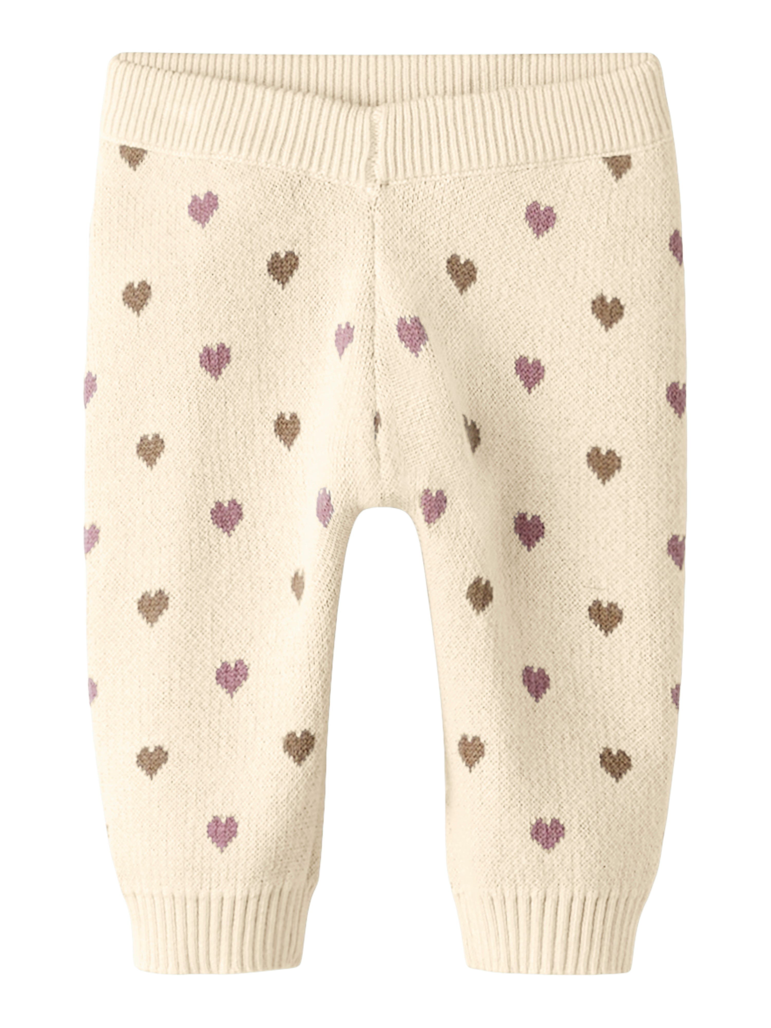 Lil Atelier Saran Strikbukser – Turtledove med Hjerter