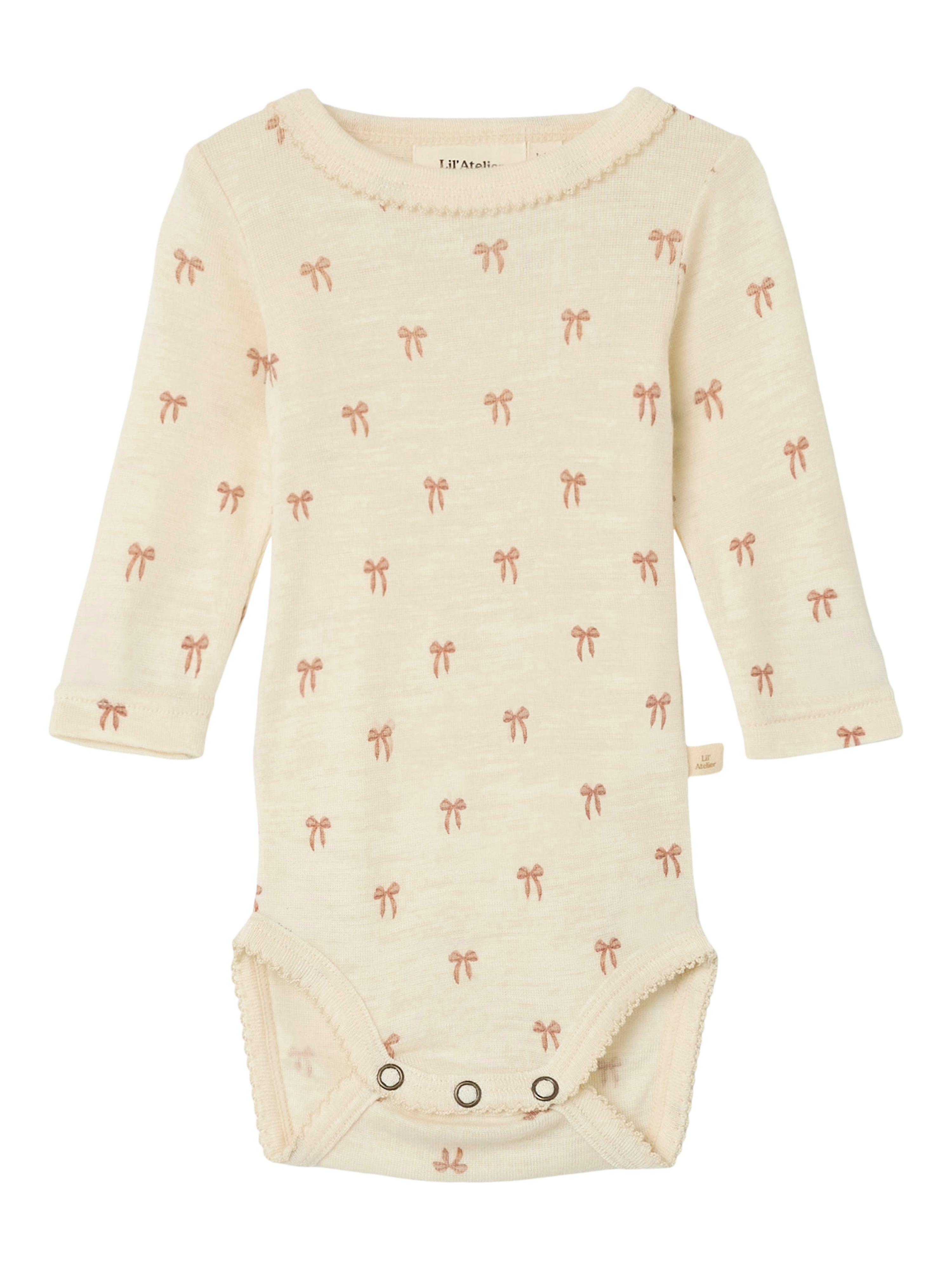 Lil Atelier Nalu Uld Body - Turtledove Sløjfe - Tilbud!