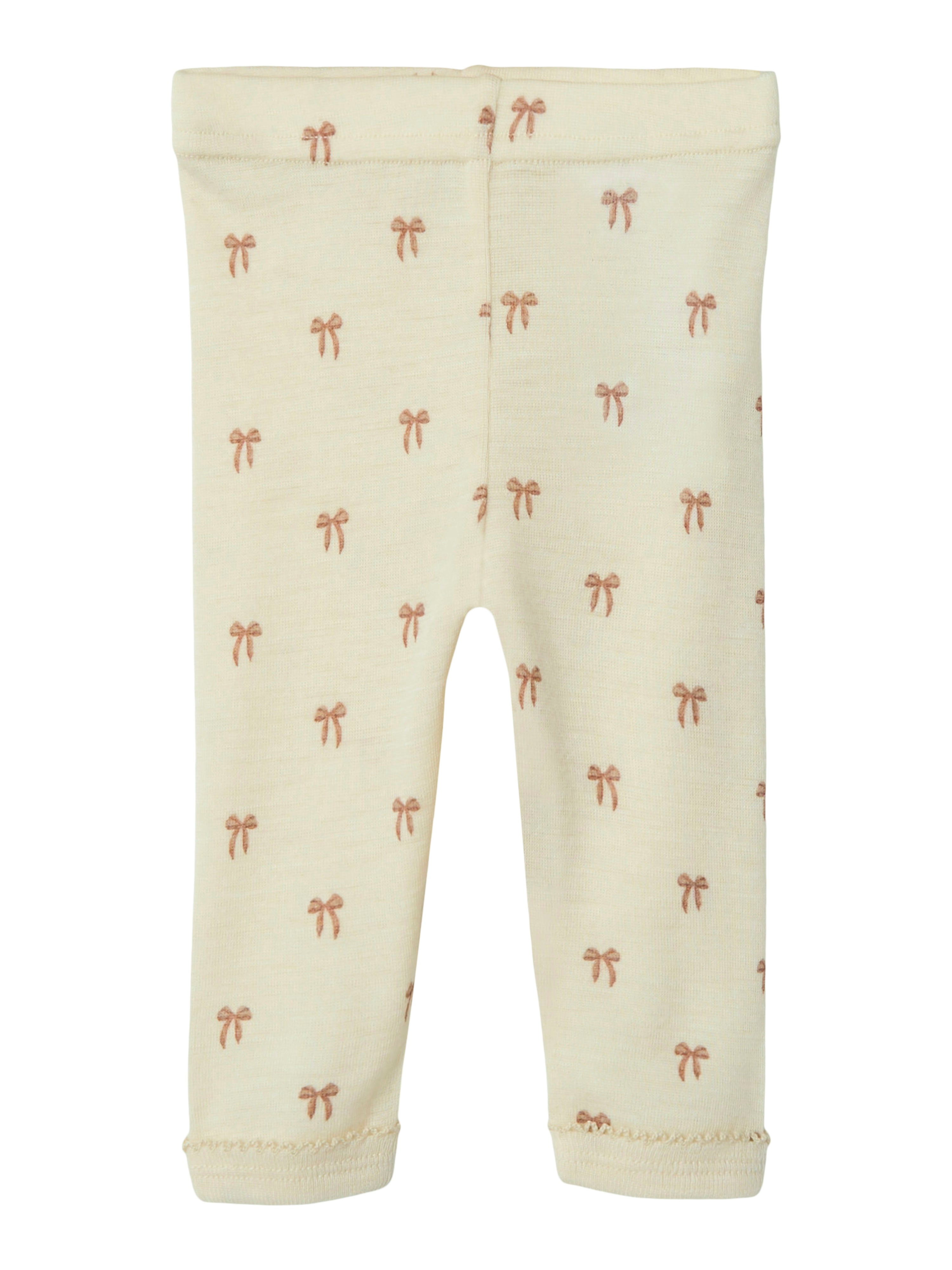 Lil Atelier Nalu Uld Leggings med Sløjfe – Turtledove Tilbud