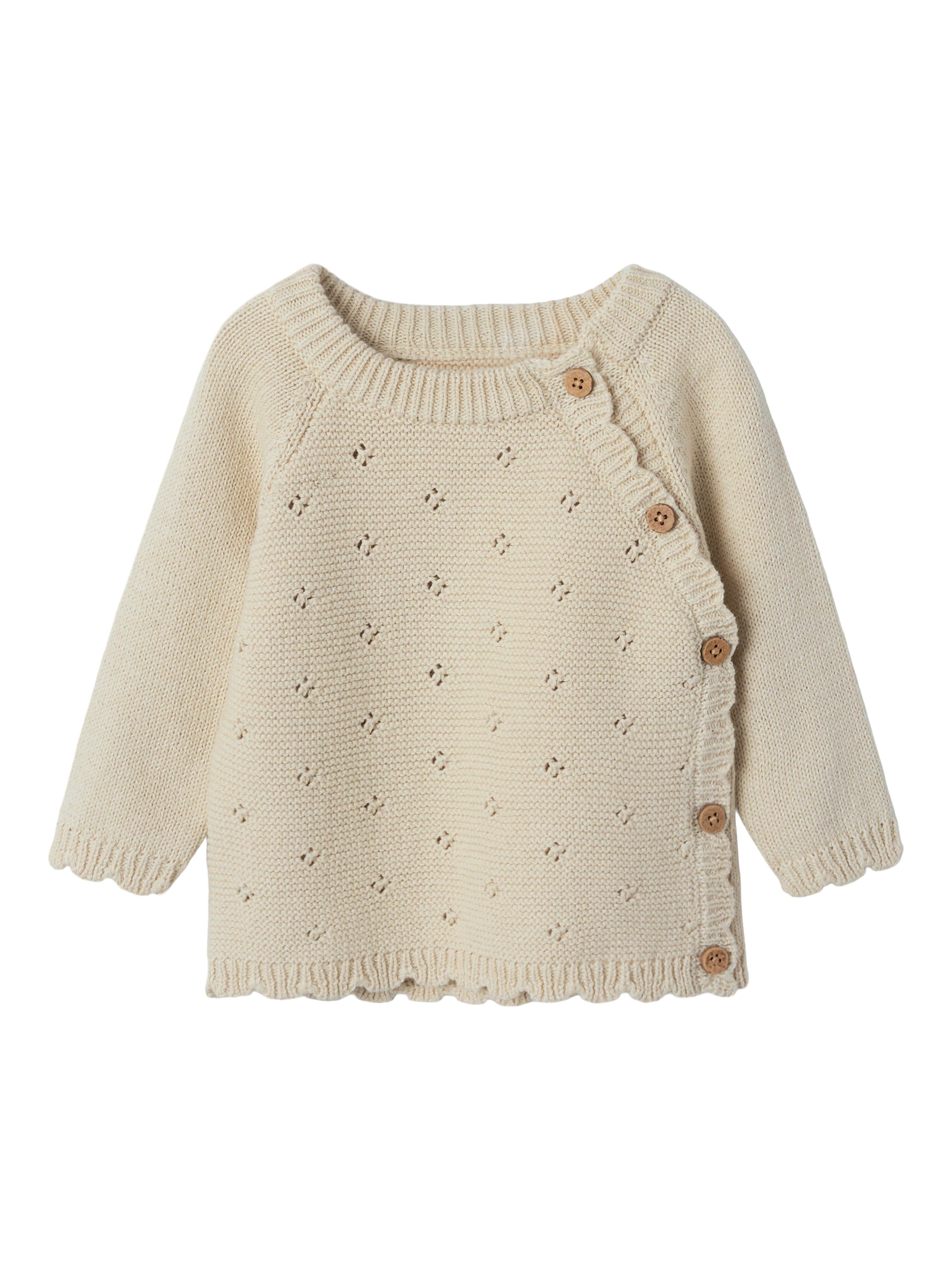 Lil Atelier Laguna Wrap Strik Cardigan - Turtledove Tilbud!