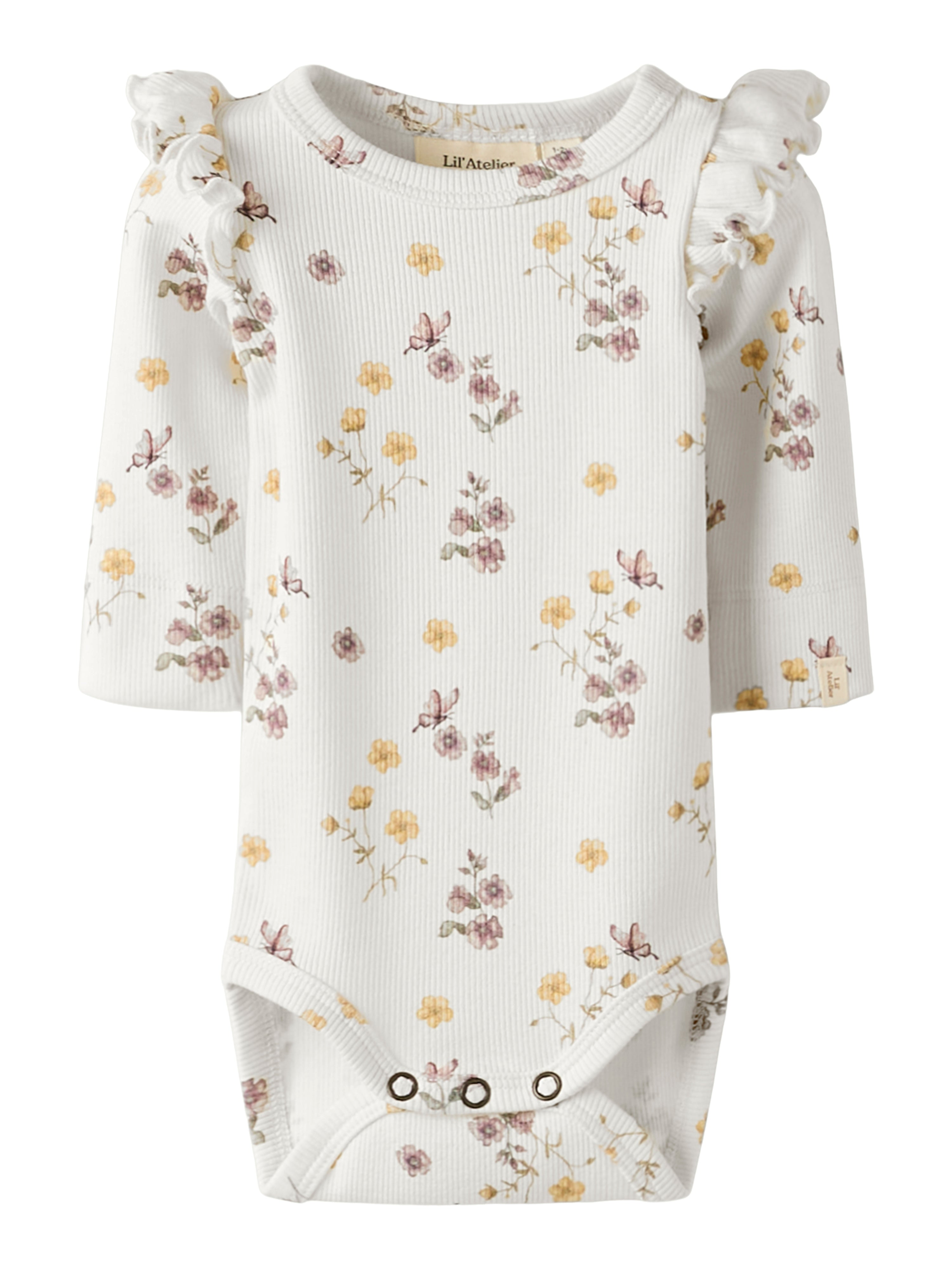 Lil Atelier Gavo Eko Slim Body – Blomsterprint i Kokosmælk