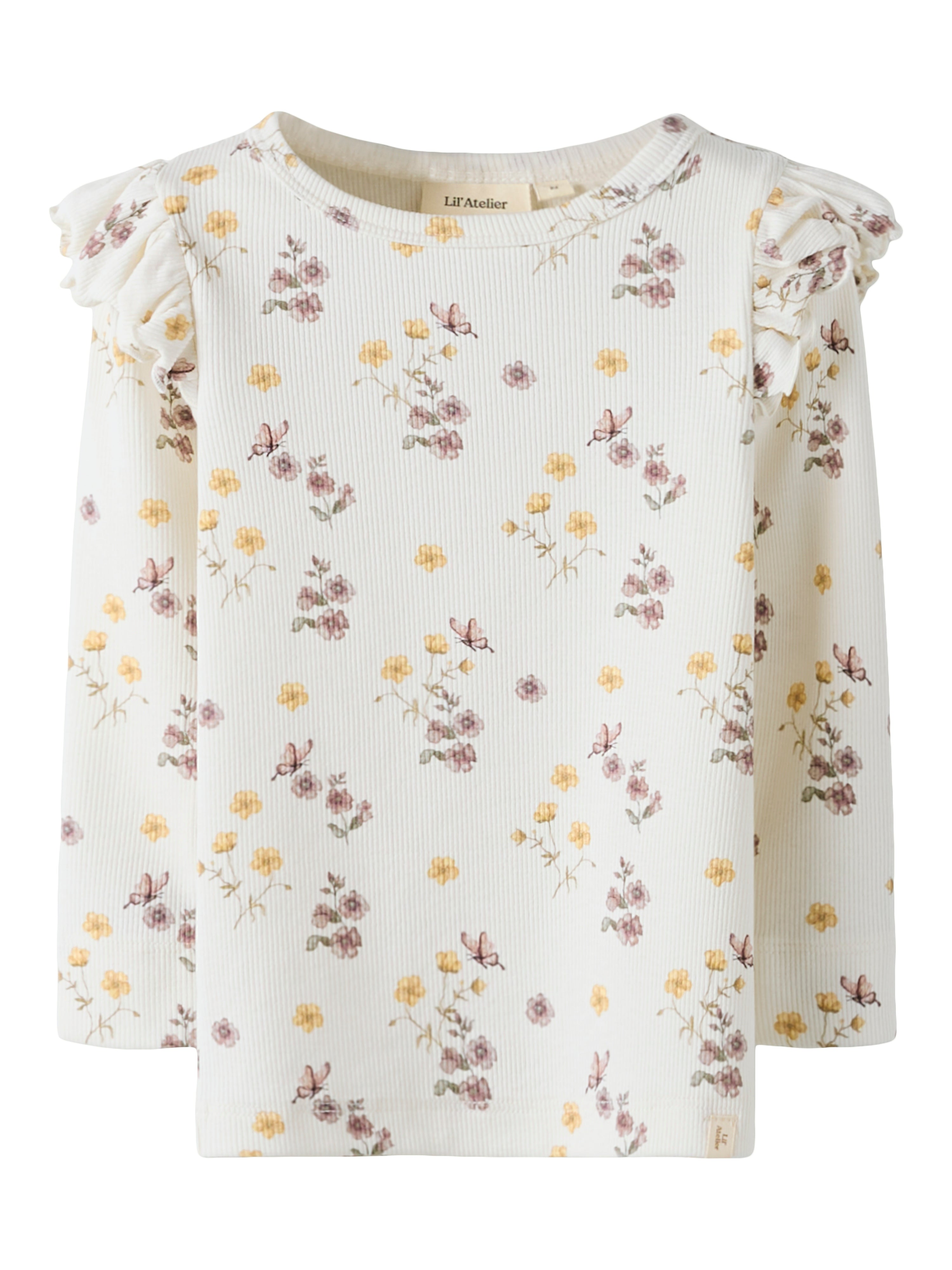 Lil Atelier Gavo Eko Slim Top – Kokosmælk Blomstermix
