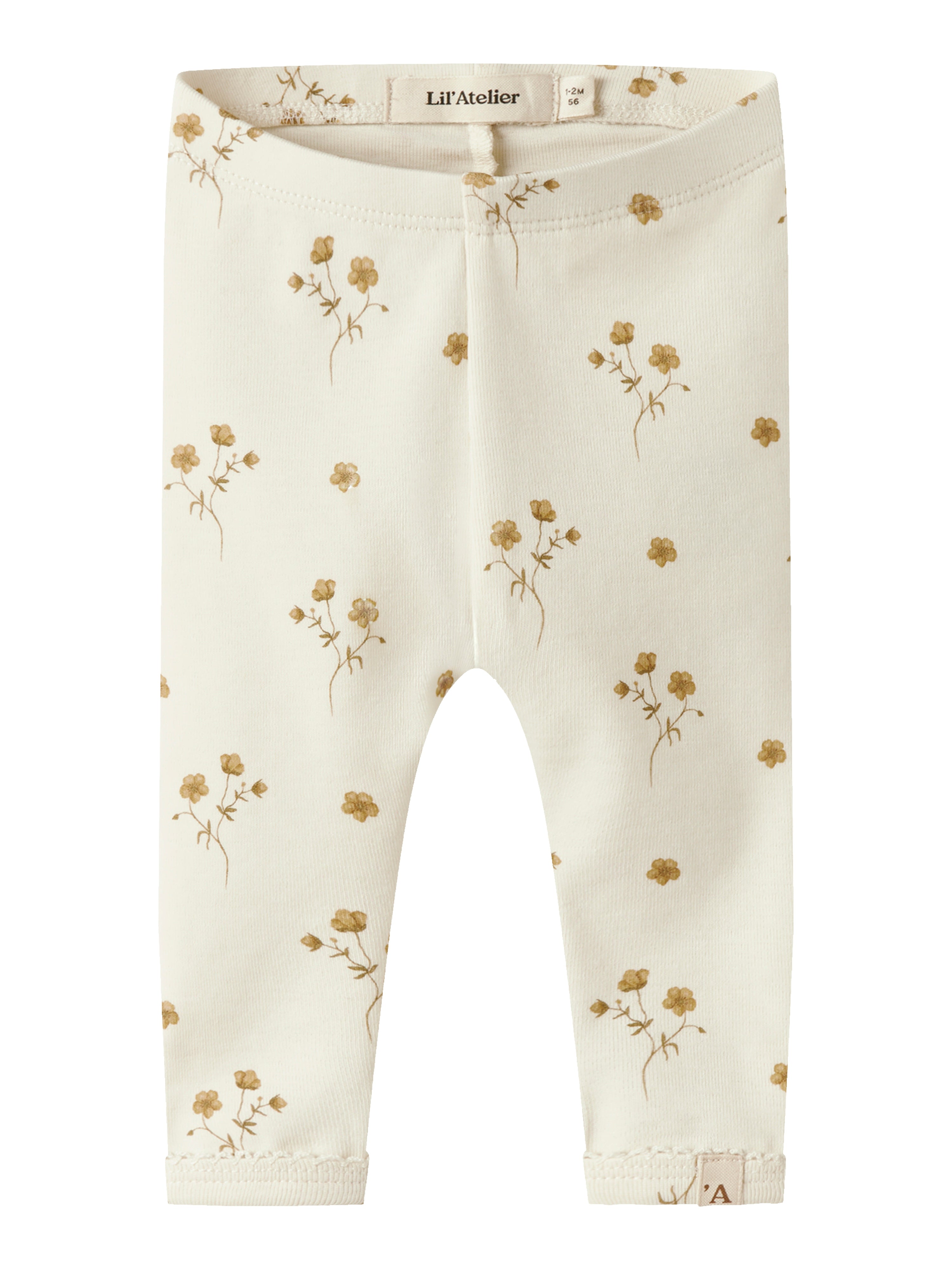 Lil Atelier Layo Sin Leggings - Coconut Milk Flower Yellow -   Cm