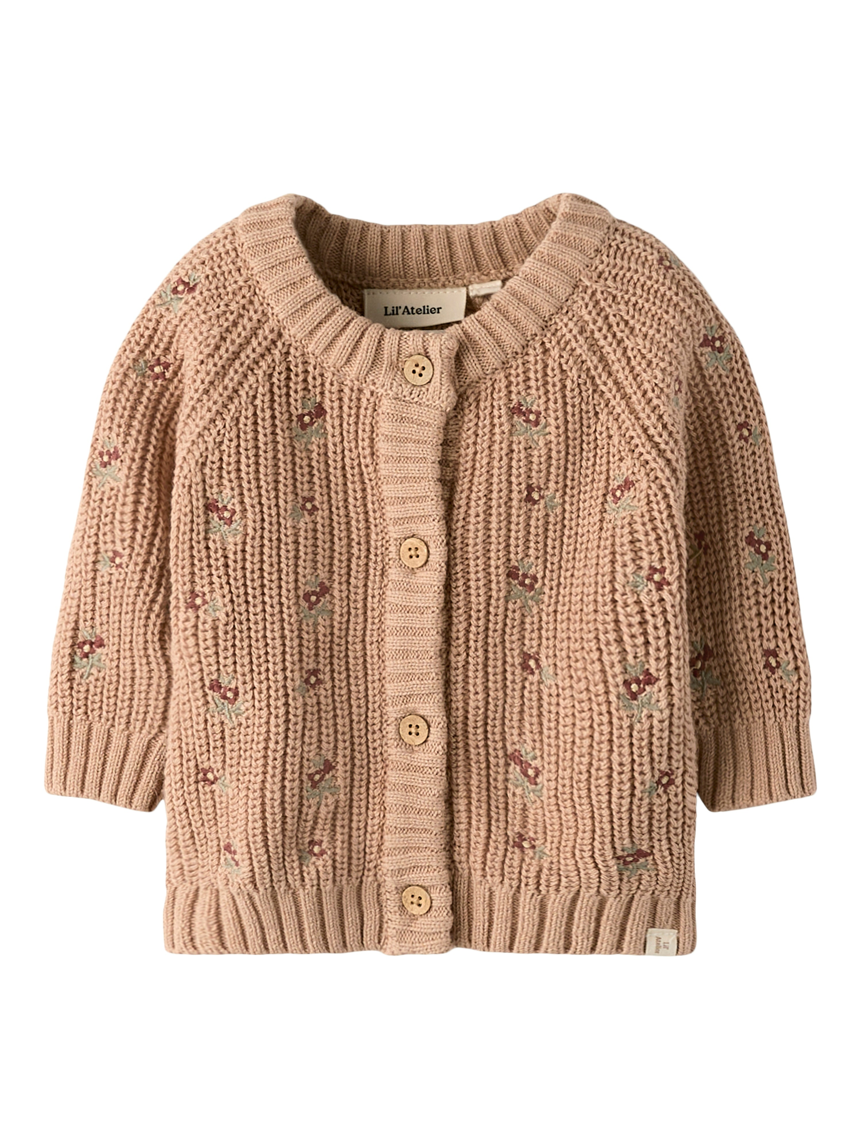 Lil Atelier Emlen Strik Cardigan med Blomsterprint - Roebuck